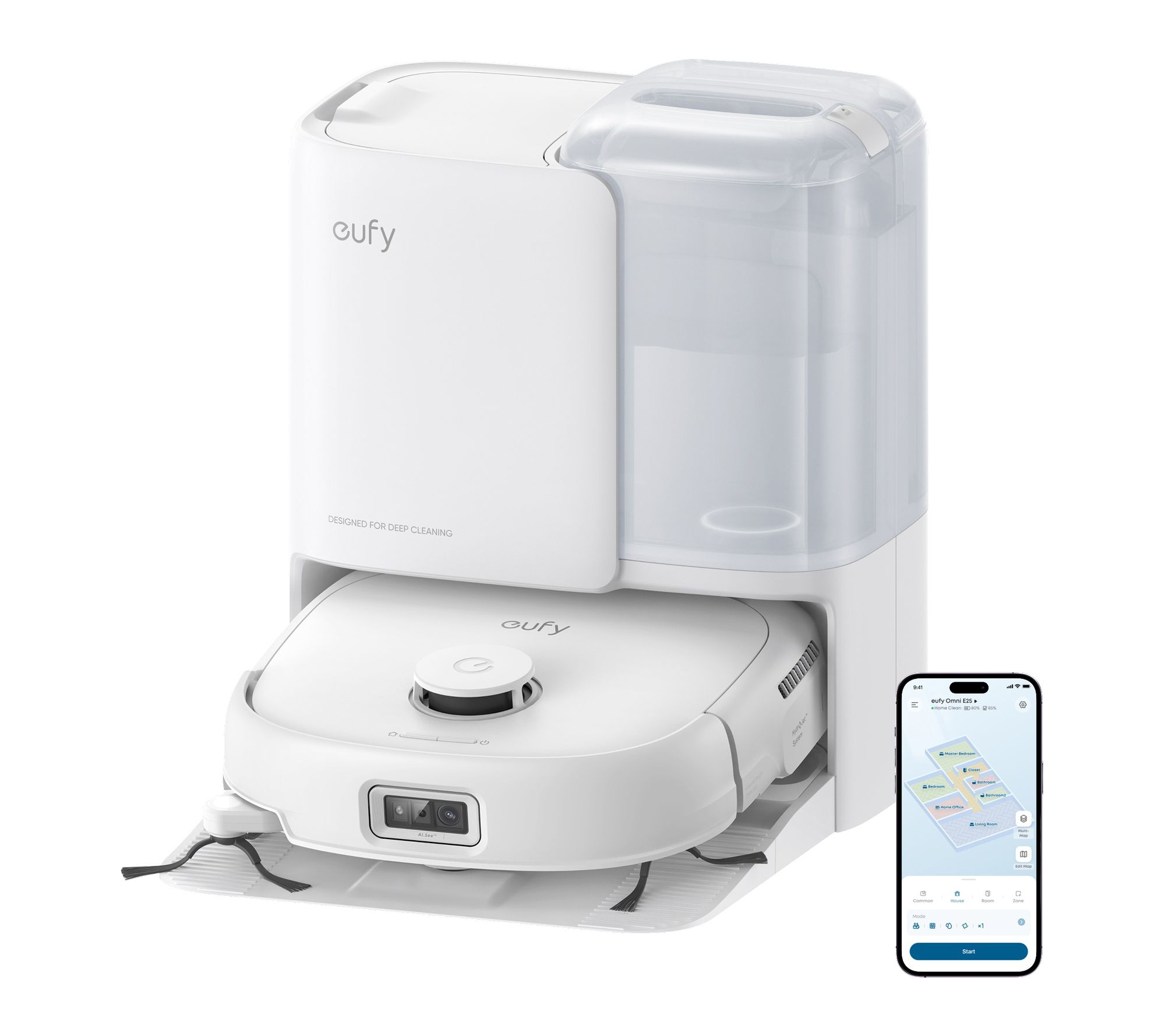 eufy Omni E25 HydroJet Robotic Vacuum with Turbo Suction