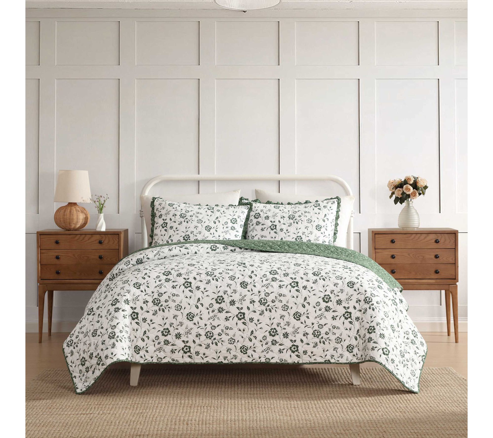 Laura Ashley Miranda Cotton Twin Quilt Set