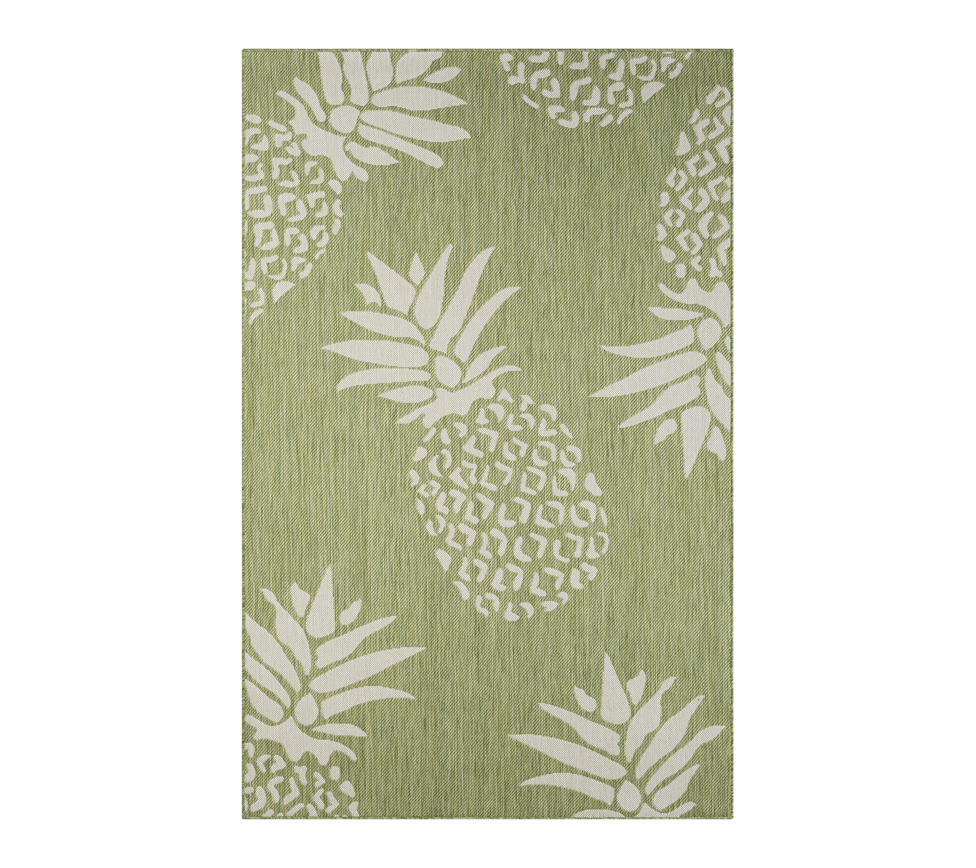 Ox Bay Green/Ivory Pineapple Outdoor Area Rug, 5' x 7'