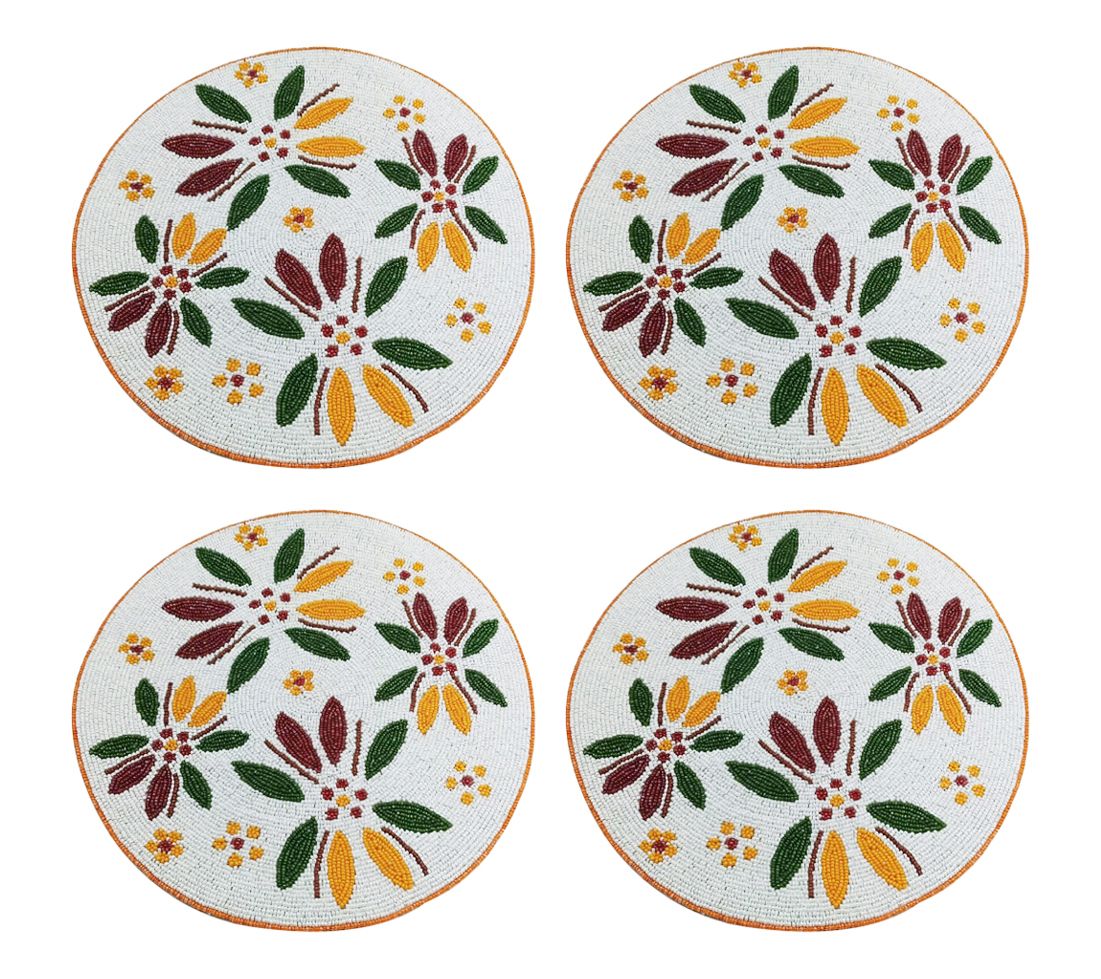 "As Is" Temp-tations Set of 4 14" Beaded Placemats