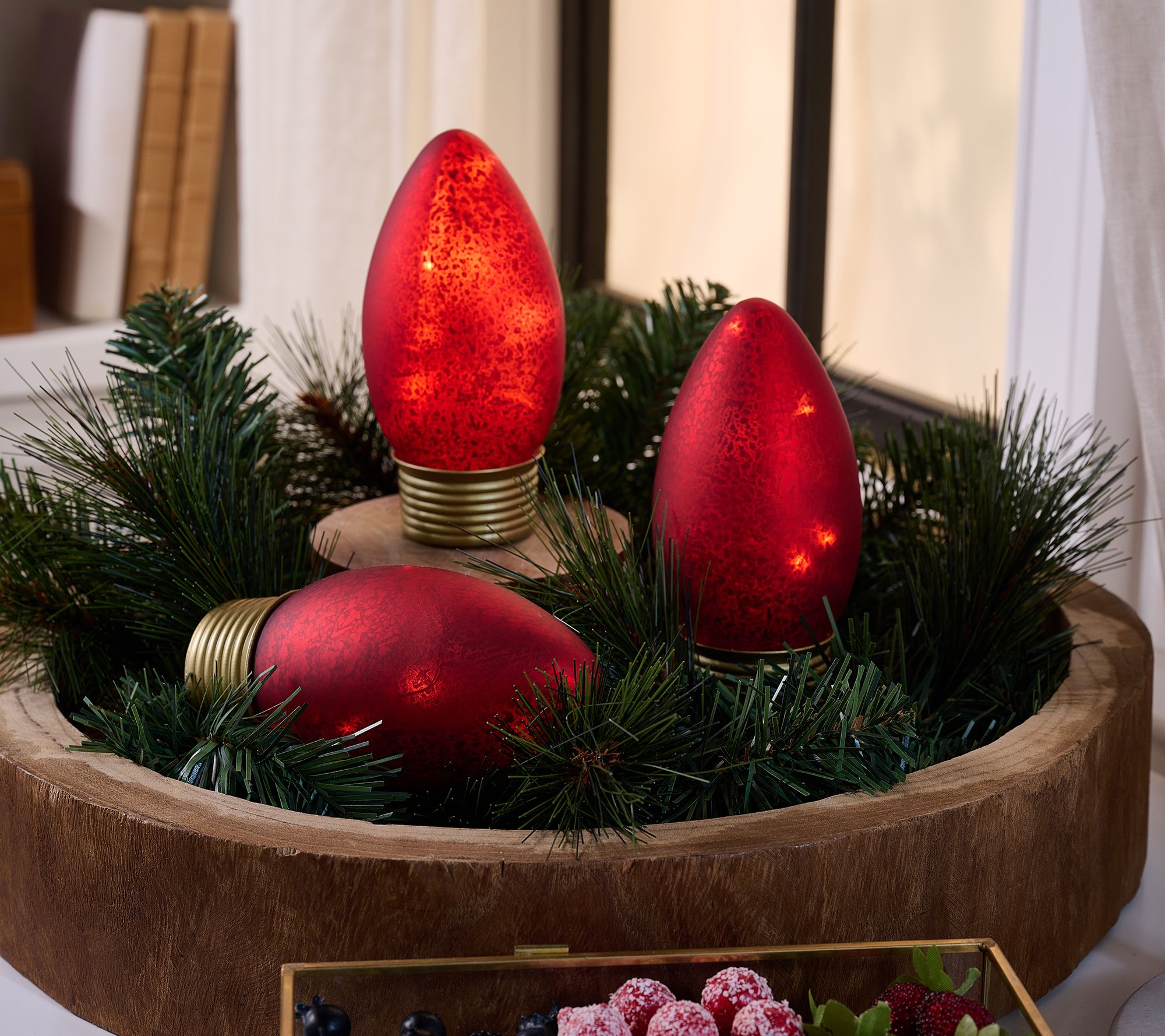 "As Is" Set of (3) 6" Illuminated C-9 Bulbs by Valerie