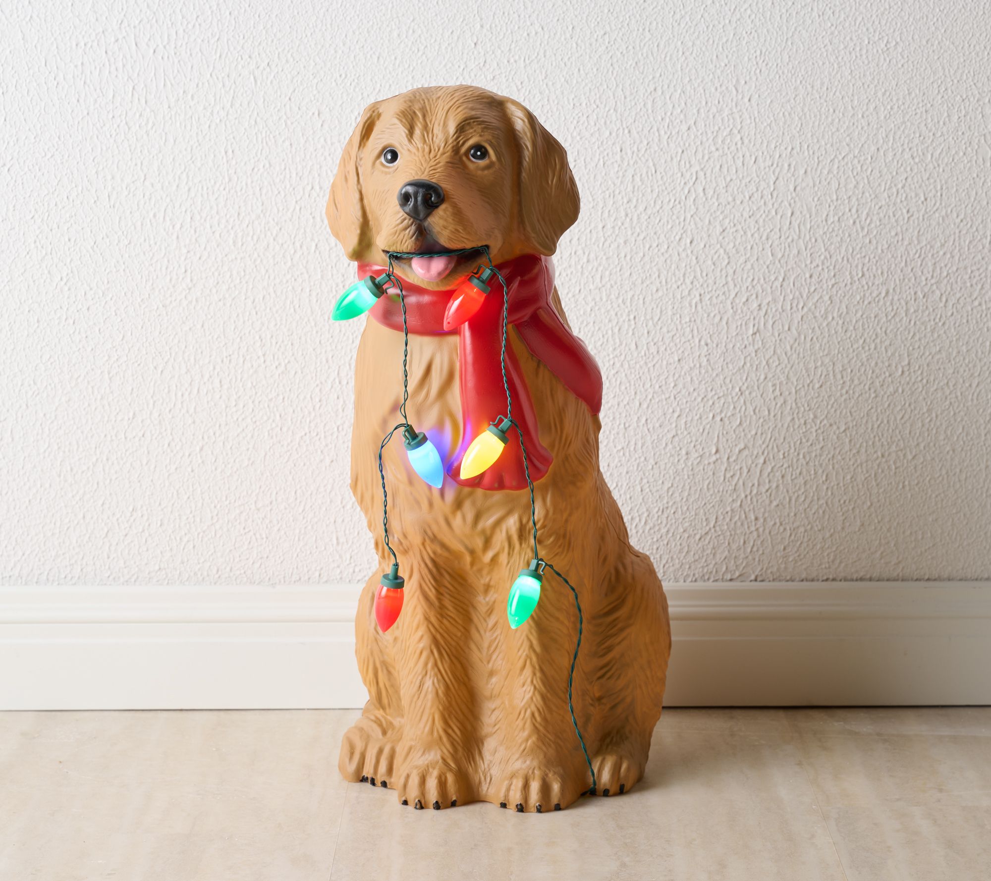 Bethlehem Lights 27" Holiday Dog with Light Strand