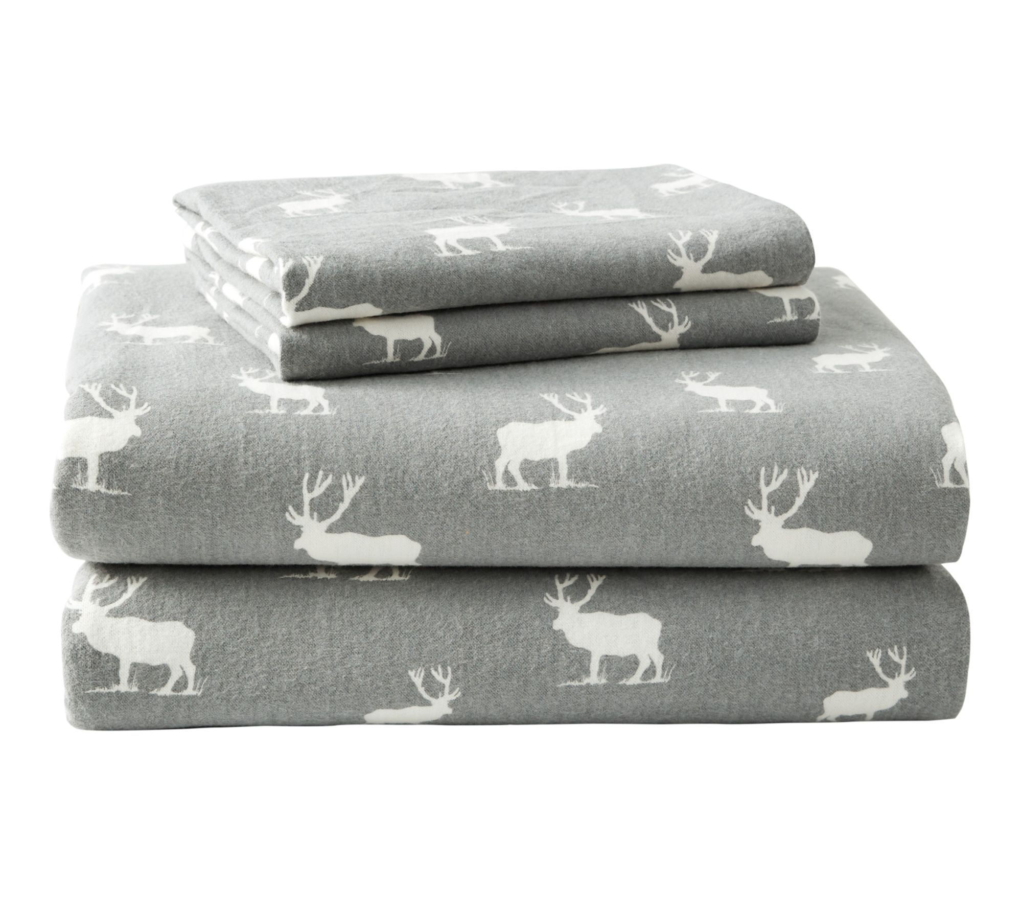 Eddie Bauer Elk Grove Light Grey Cotton Twin Sheet Set