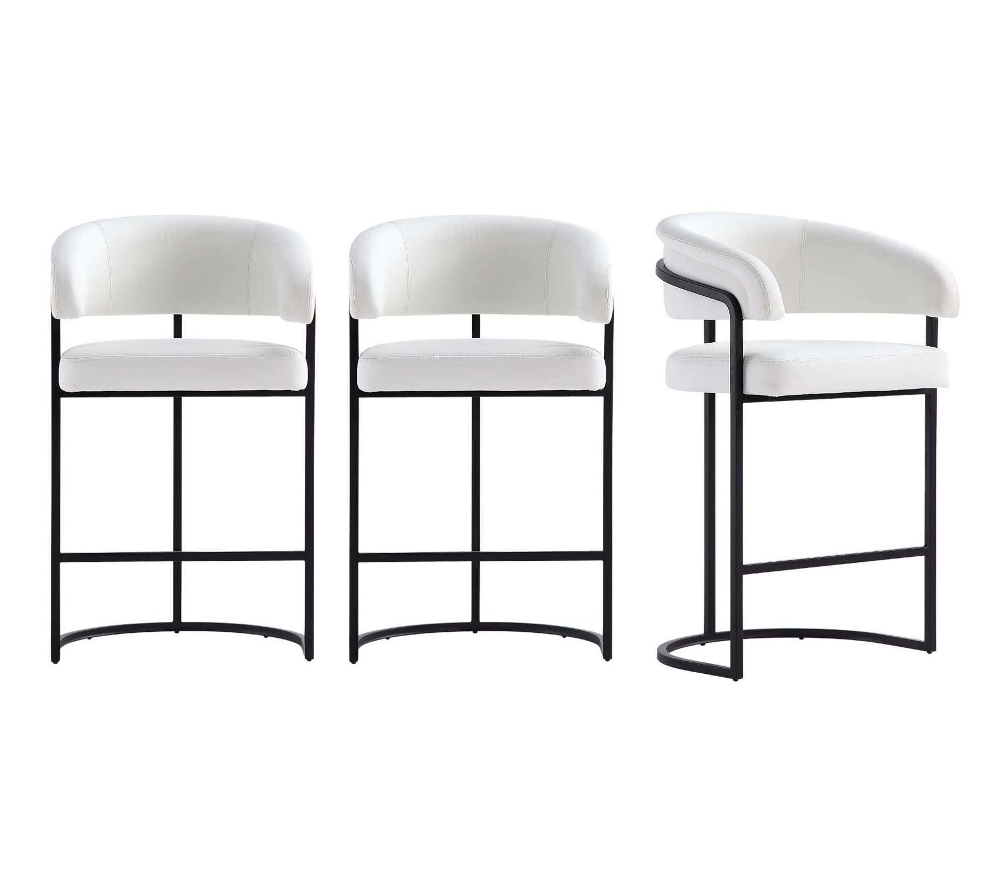 Manhattan Comfort Augusta Upholstered Counter Stool - Set of 3