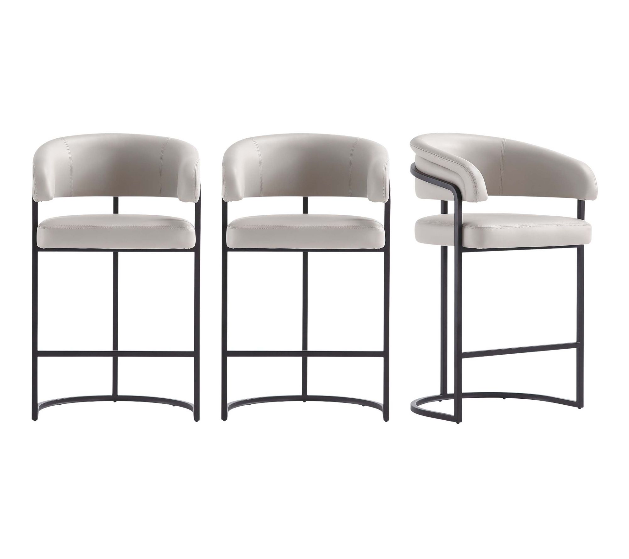Manhattan Comfort Augusta Upholstered Counter Stool - Set of 3