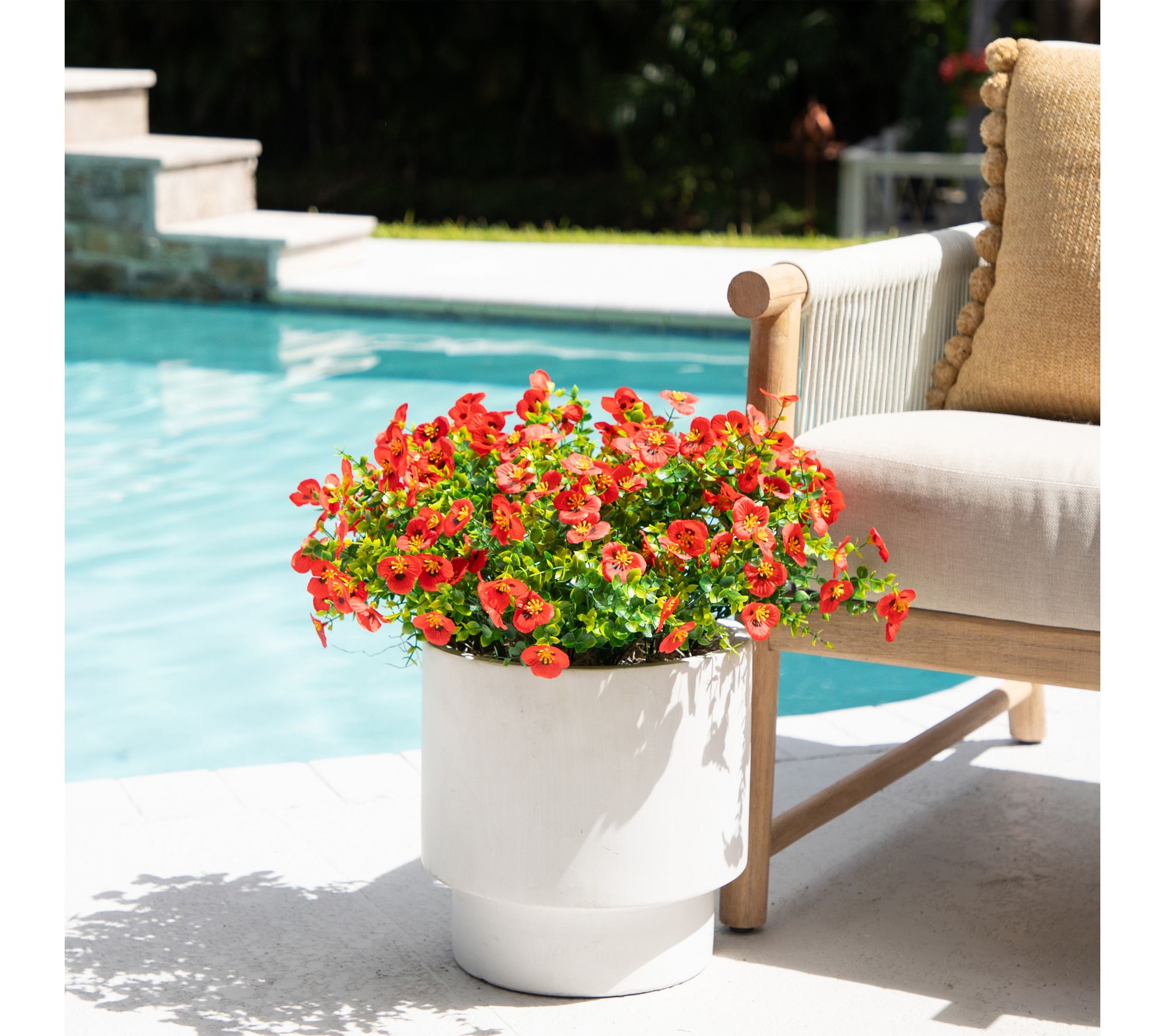 Nearly Natural 13-in UV Resistant Pansy Bush -Set of 12