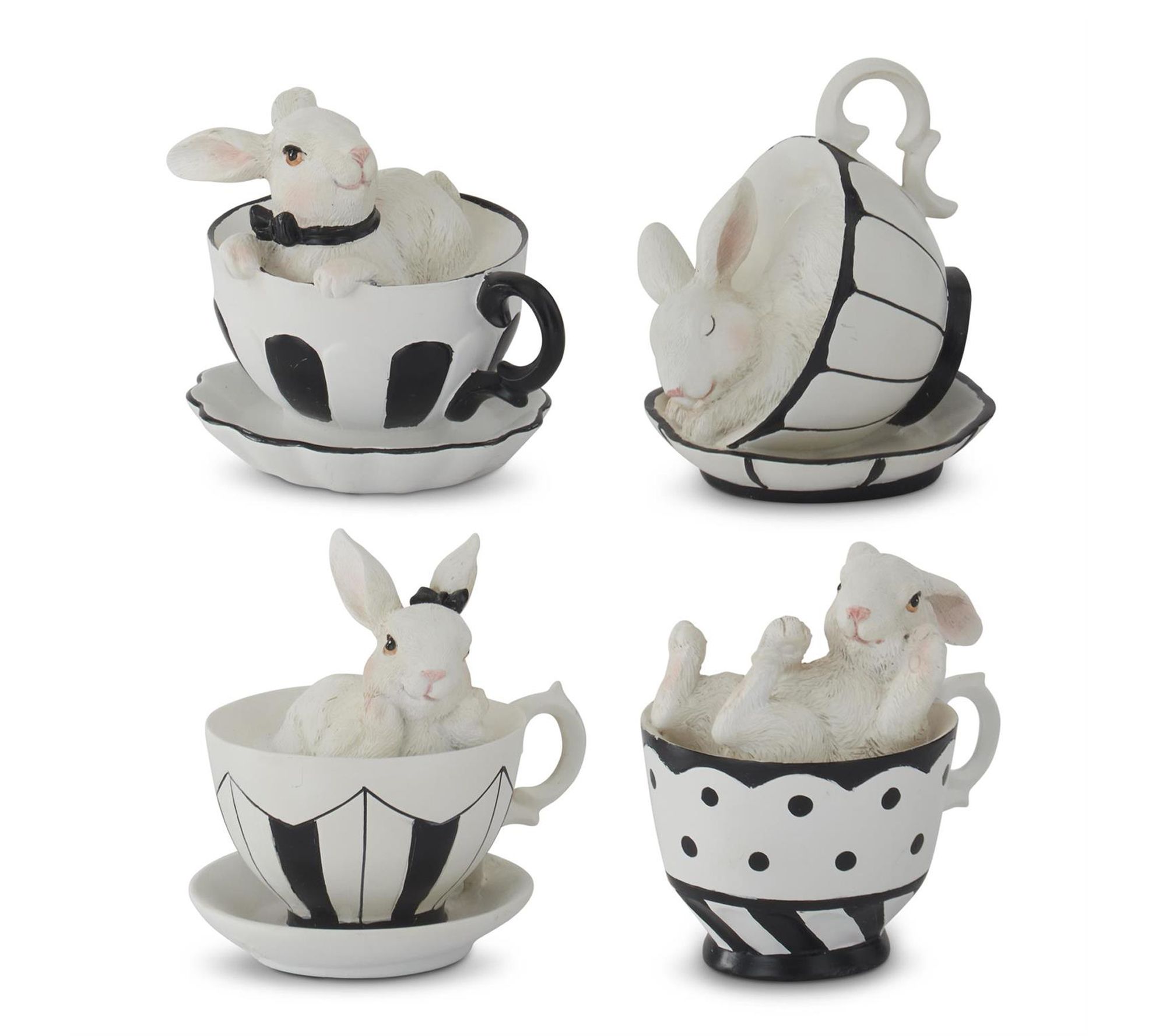 RC Home Decor-Easter Bunny in Teacup Figurine Set 4