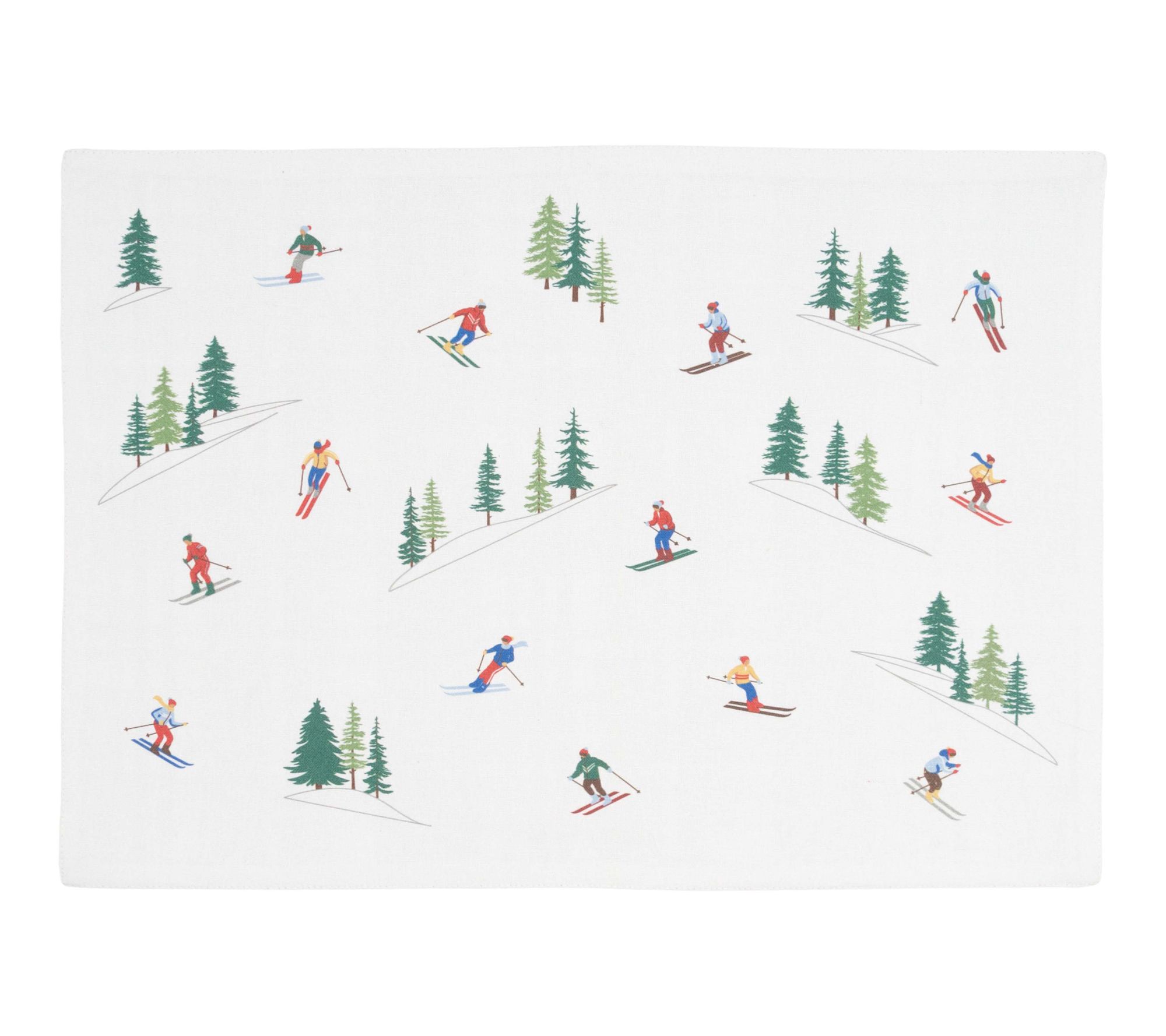 Alpine Skiers Plaid Set of 6 Placemat by Valerie