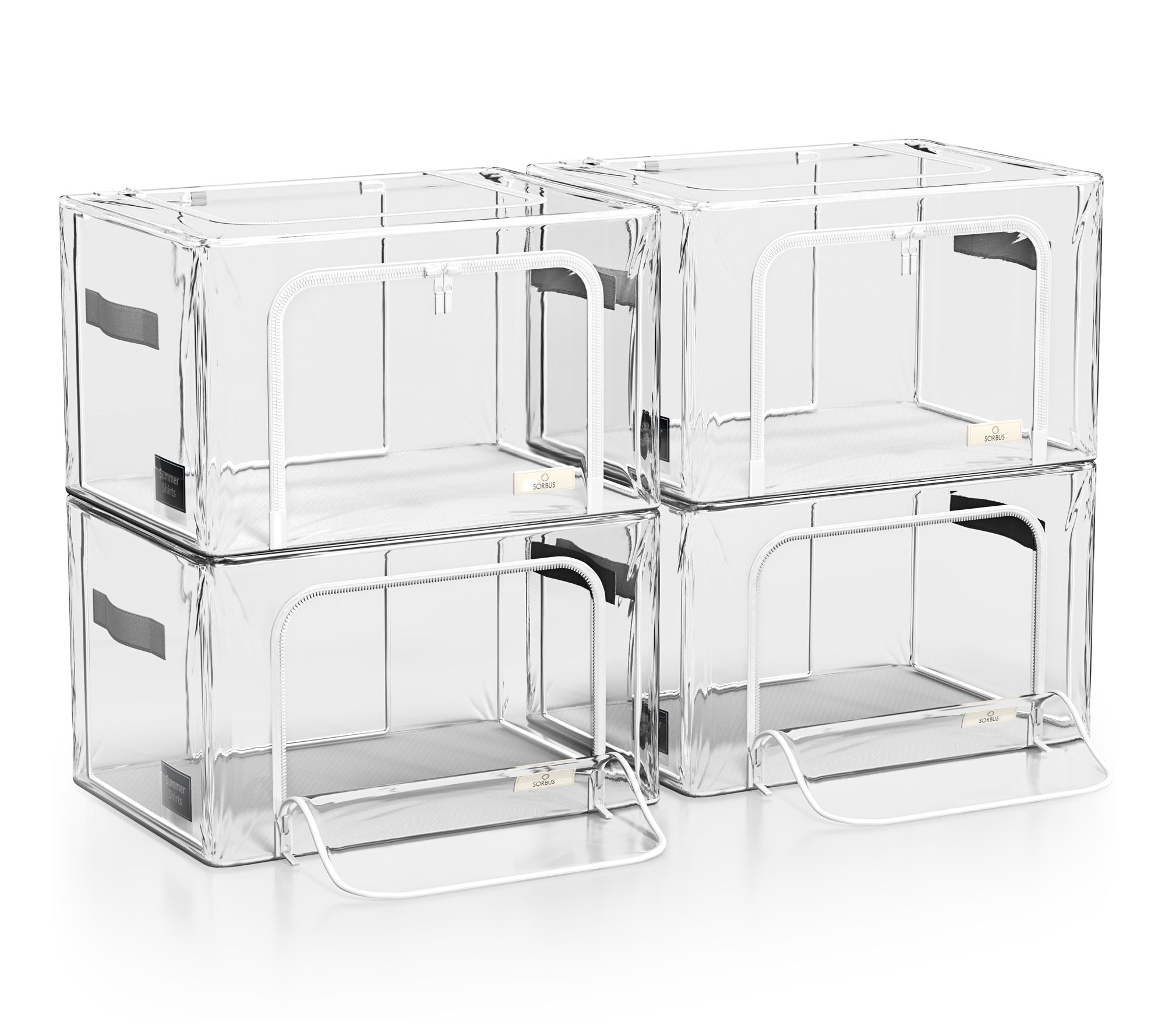 Sorbus Foldable Storage Bags with Handles - Large, 4 PK