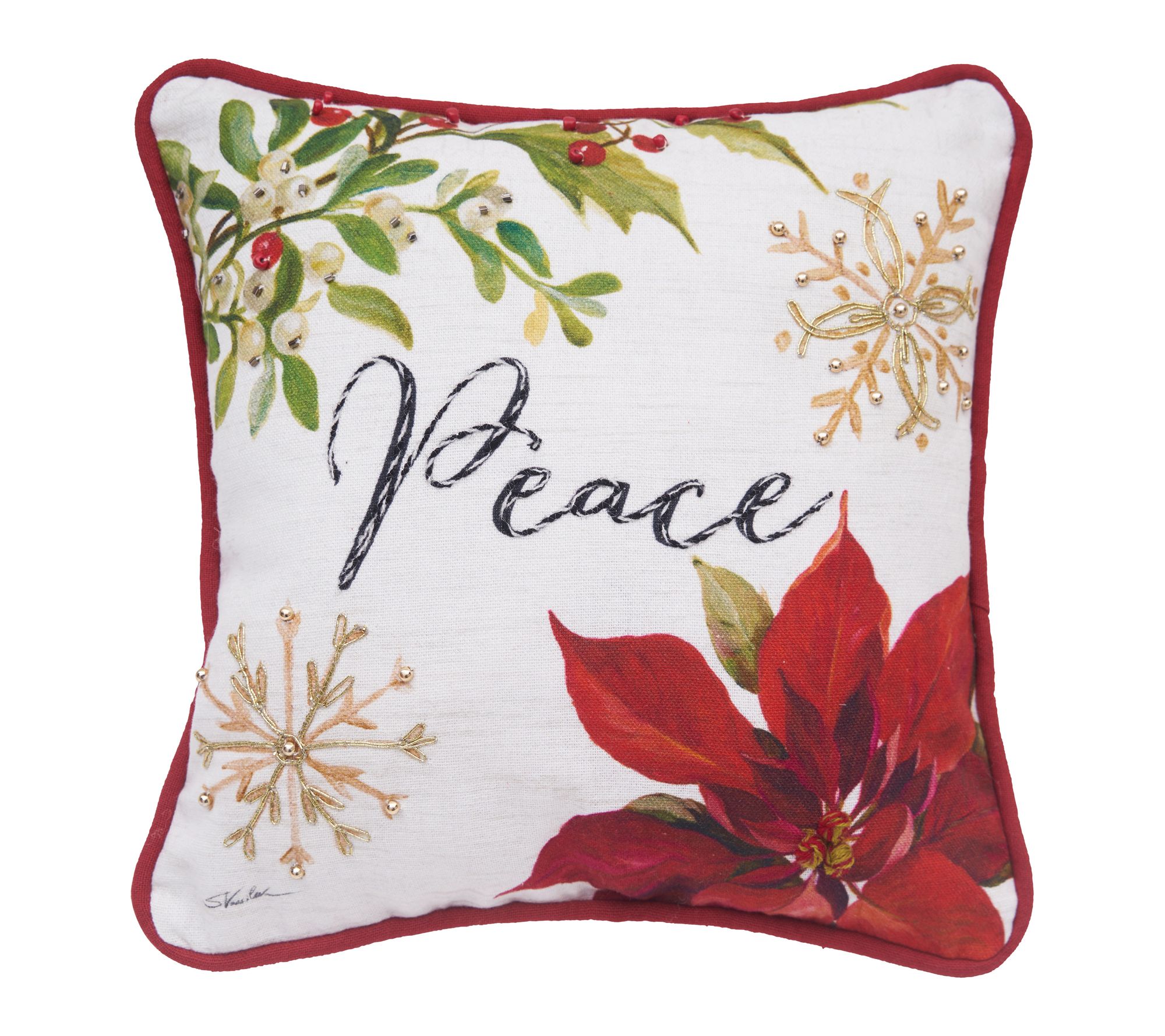C&F Home Peace Poinsettia Pillow