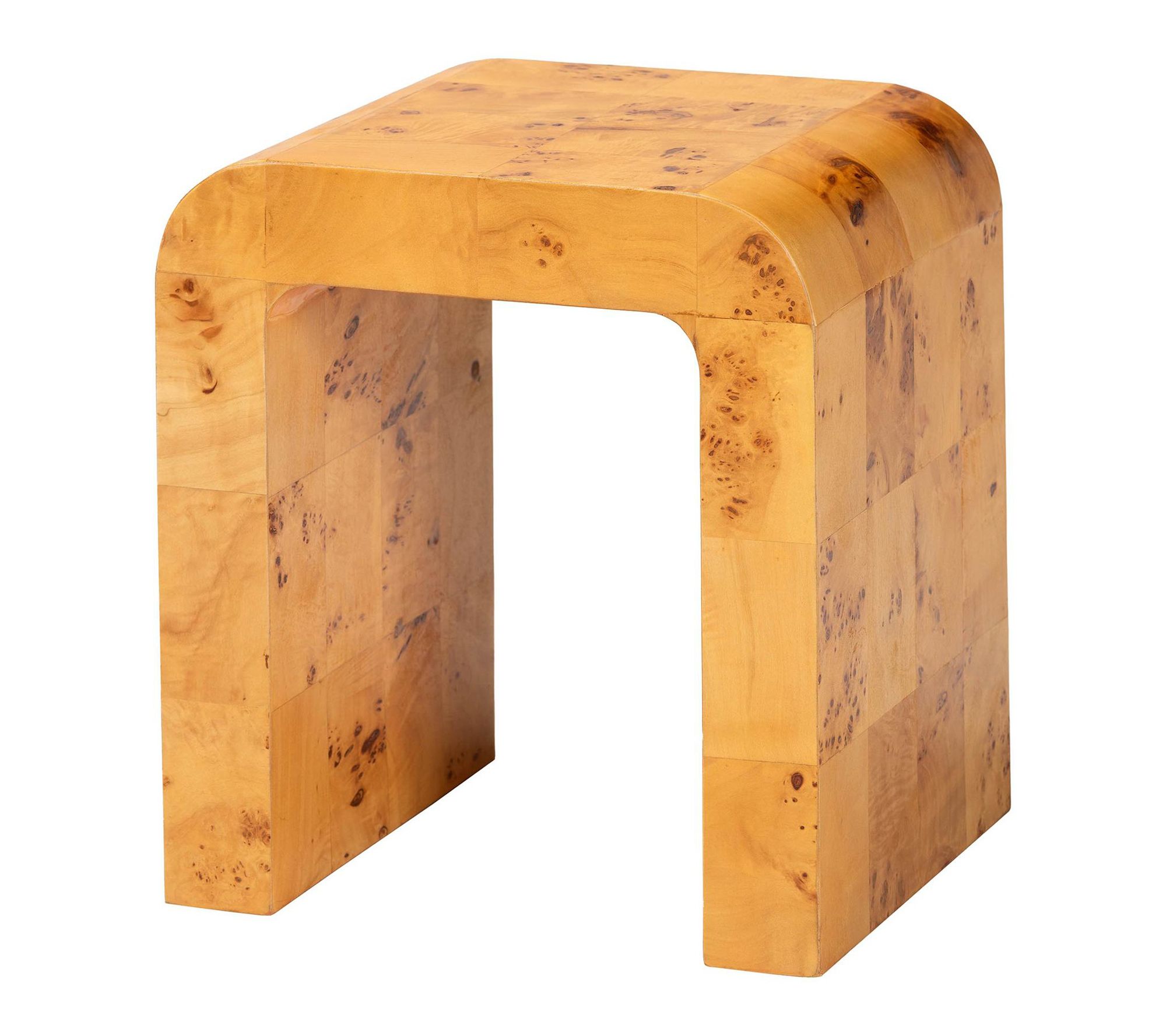 bali & pari Revelle Light Mappa Real Burl Wood End Table