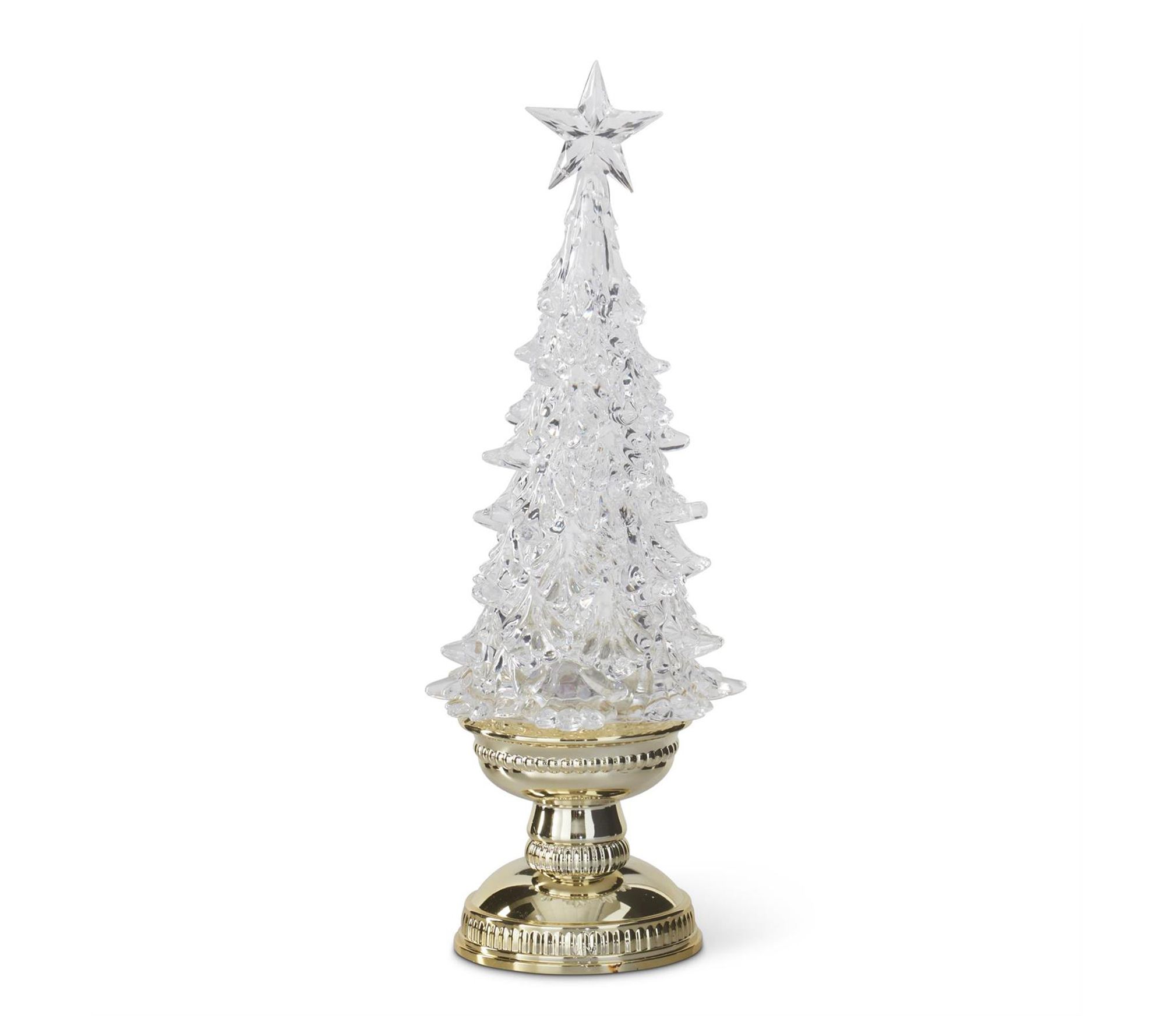 RC Home Decor -16" LED Spinning Water Christmas Tree w/Gold Base