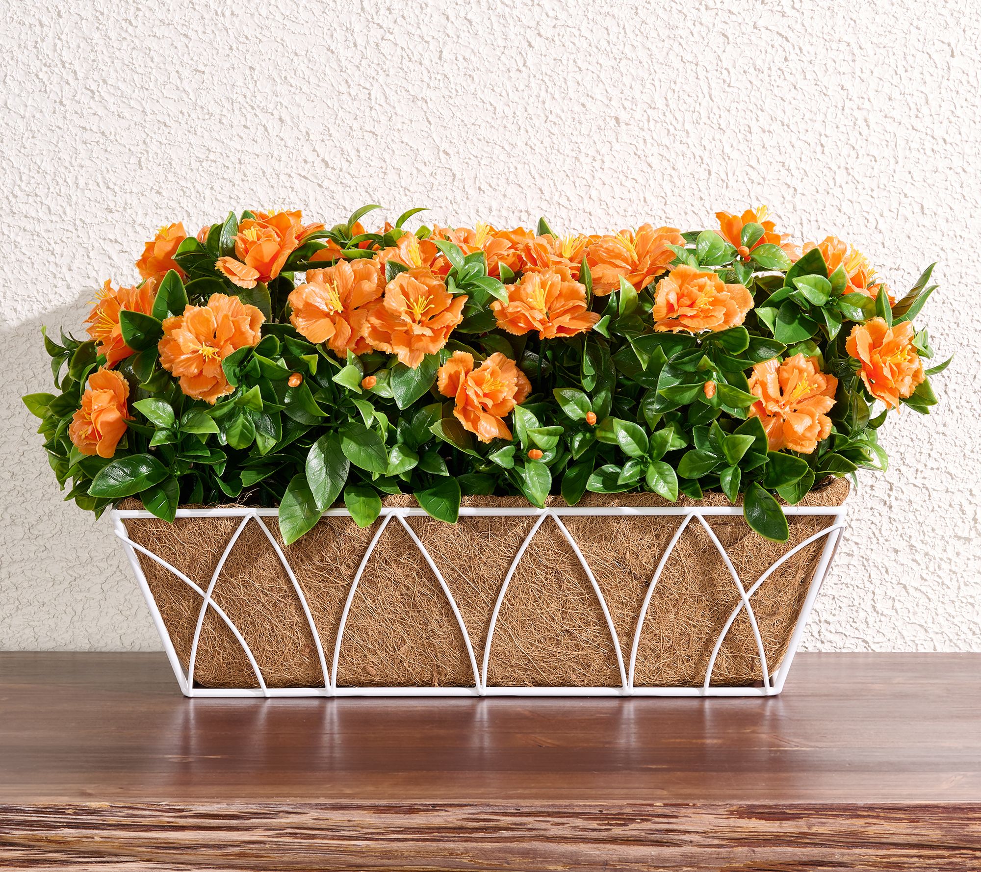 "As Is" Wicker Park 20" Indoor /Outdoor Faux Azalea Planter Box