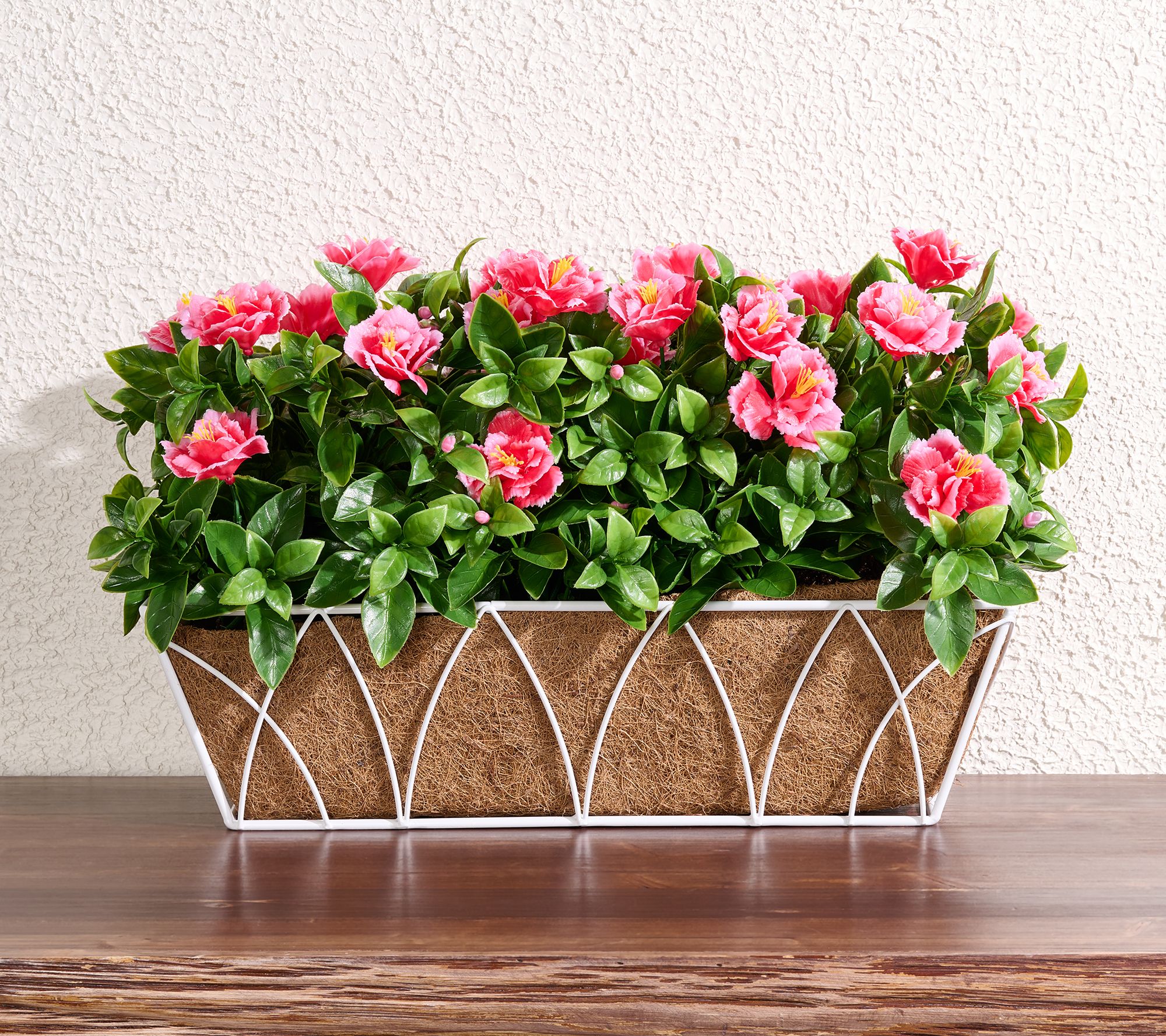 "As Is" Wicker Park 20" Indoor /Outdoor Faux Azalea Planter Box