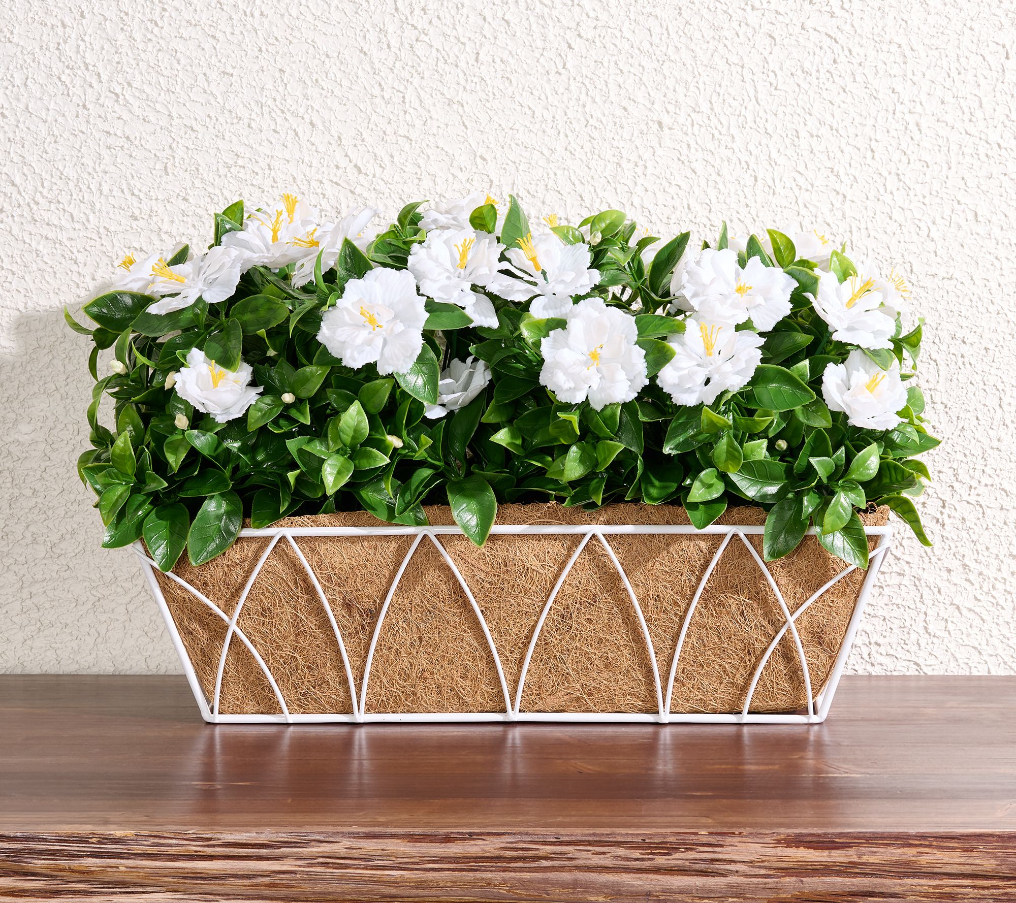 "As Is" Wicker Park 20" Indoor /Outdoor Faux Azalea Planter Box