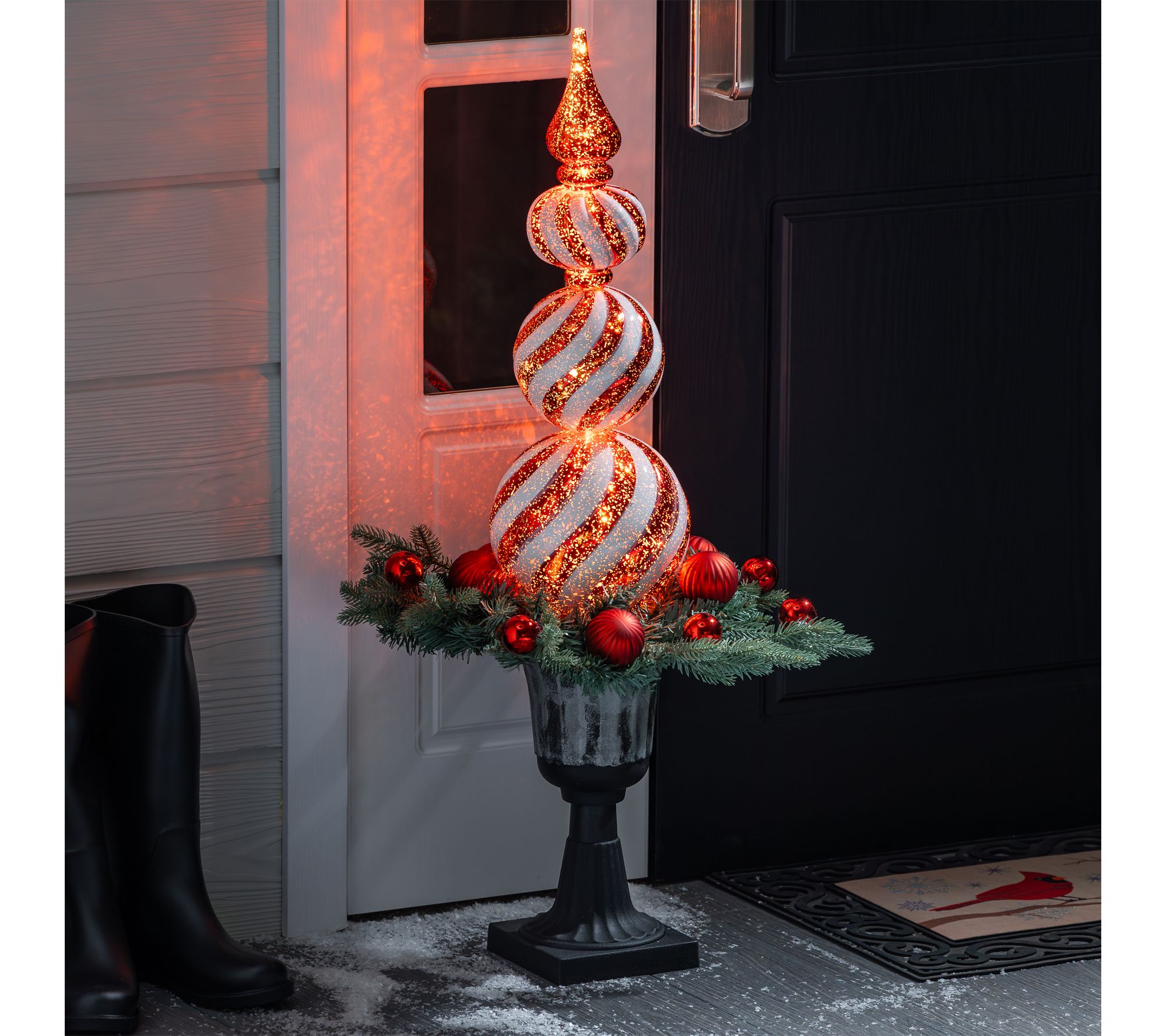 Evergreen 38"H LED Peppermint Shatterproof Ornament & Topiary
