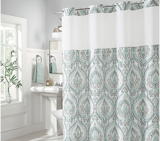 Hookless French Damask Shower Curtain, Can You Use Hooks On A Hookless Shower Curtain