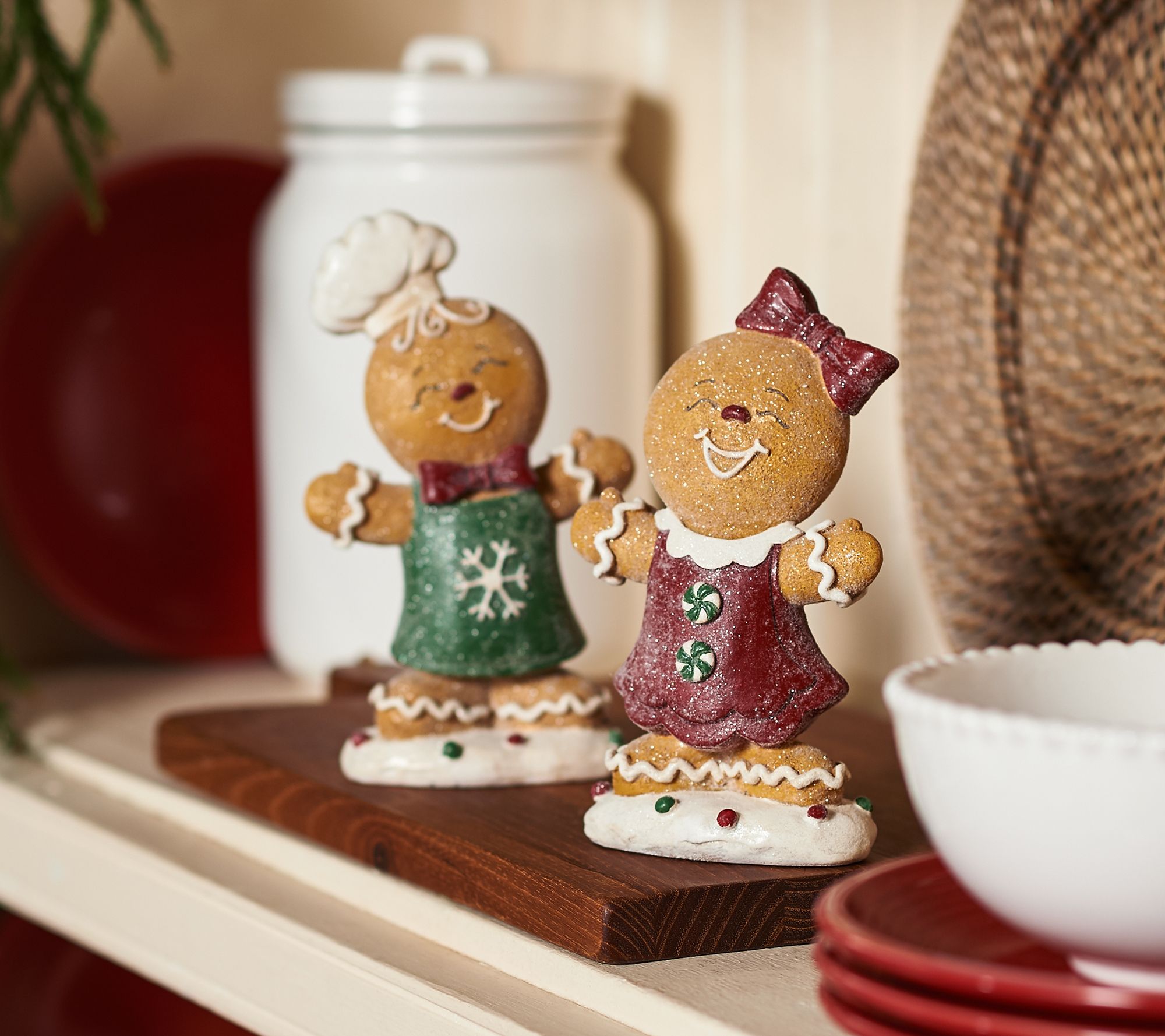 Set of 2 Sugared Gingerbread Children by Valerie - QVC.com