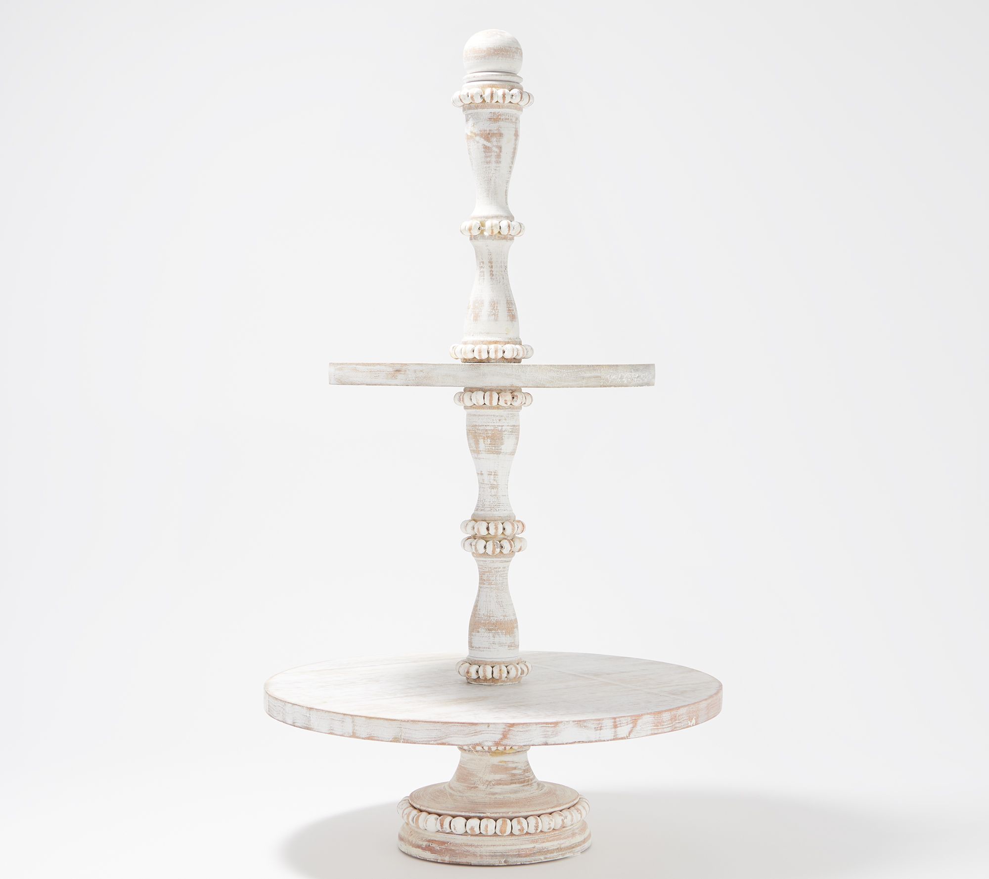 Beaded Wooden Two-Tiered Server Display by Valerie