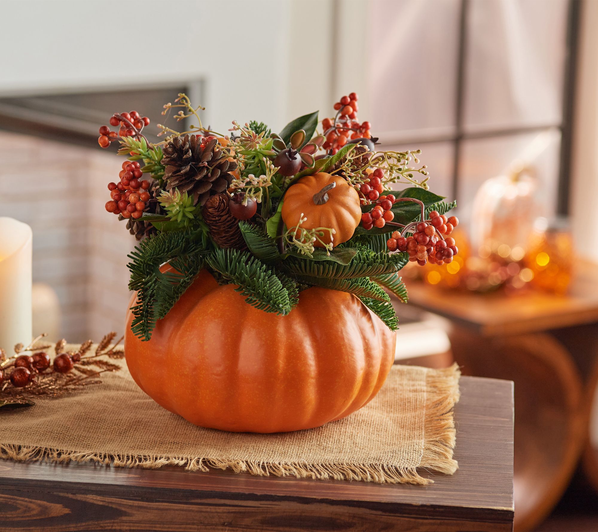 9" Harvest Pumpkin Centerpiece by Valerie