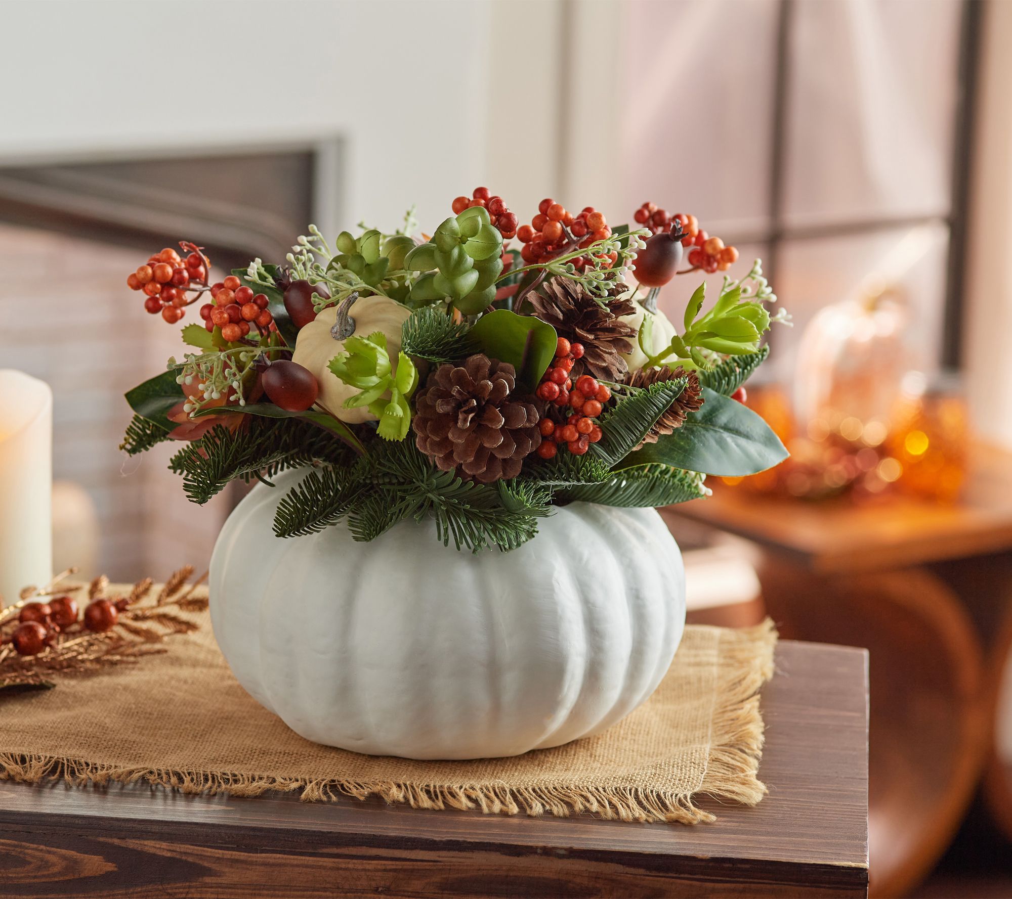 9" Harvest Pumpkin Centerpiece by Valerie