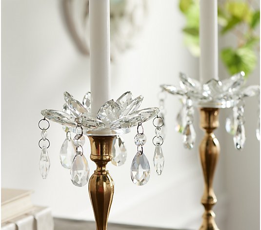 Set of 2 Faceted Chandelier Bobeches by Valerie