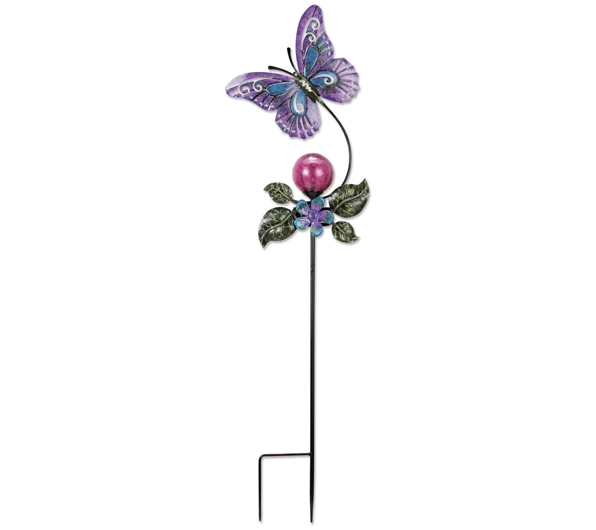 SVD Purple/Blue Changing Color Butterfly SolarGarden Stake - QVC.com