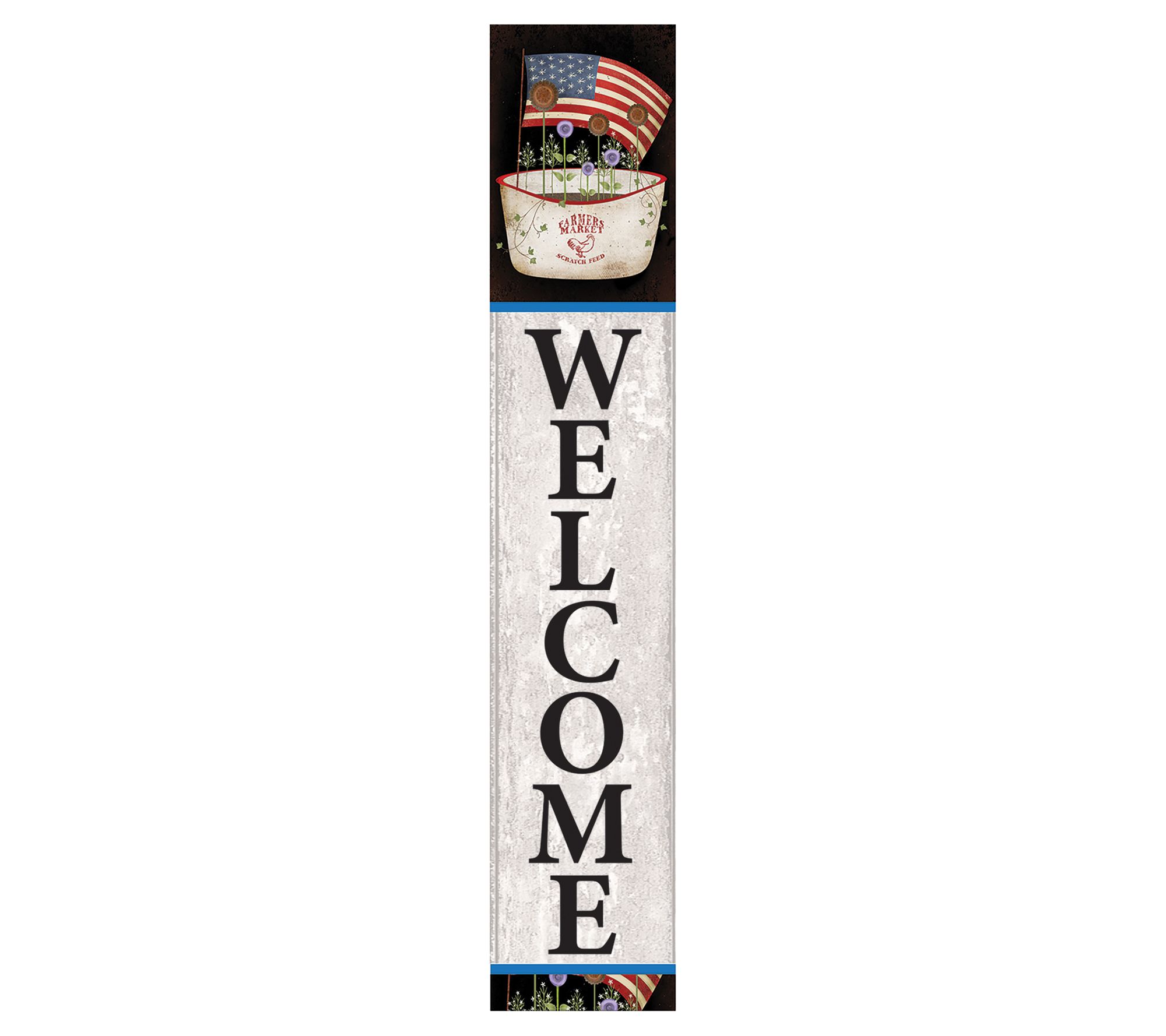Courtside Market Americana Flower Tub 7" x 40"Porch Sign