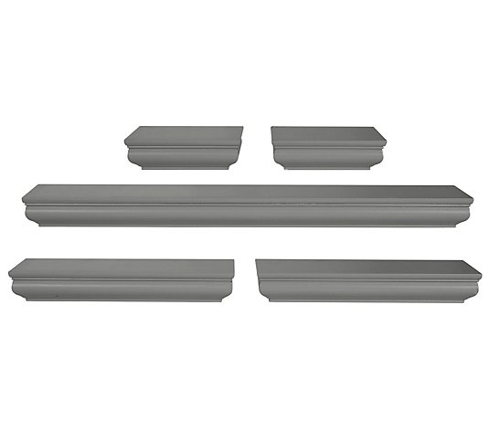 Melannco Set of 5 Gray Moulding Shelves