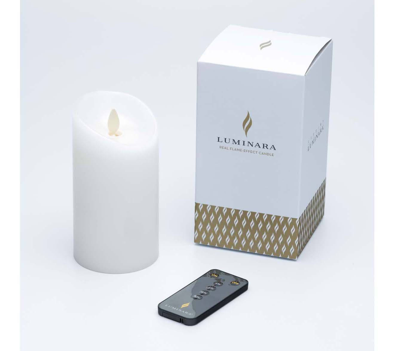 Luminara 5" Unscented Wax Flameless Candle 3"Dimeter w/Remote