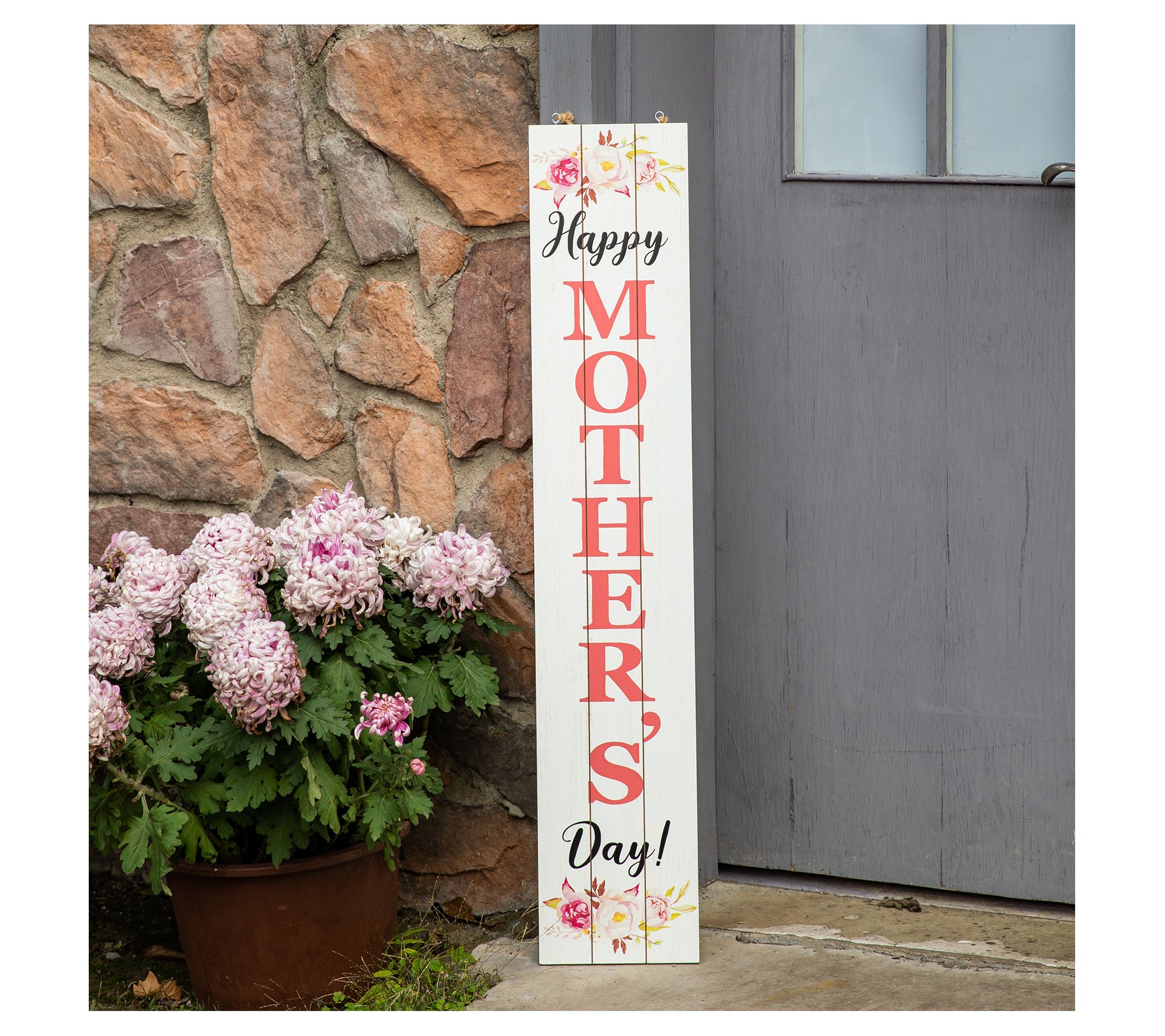Glitzhome Reversable Mothers Day & Fathers Day Porch Sign