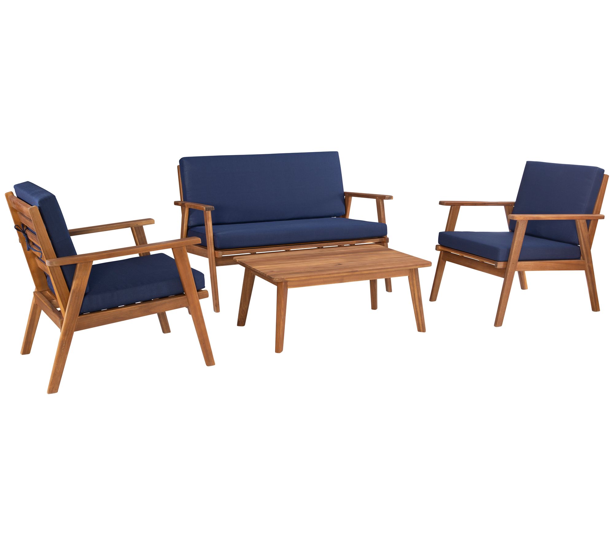 Linon Home Renata Outdoor 4-Piece Chat Set with Cushions