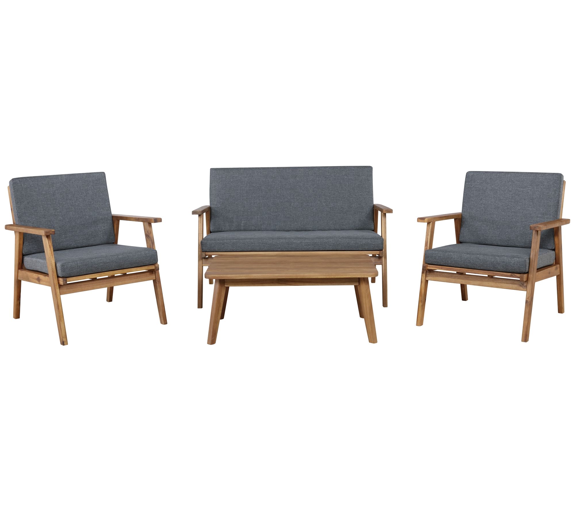 Linon Home Renata Outdoor 4-Piece Chat Set with Cushions