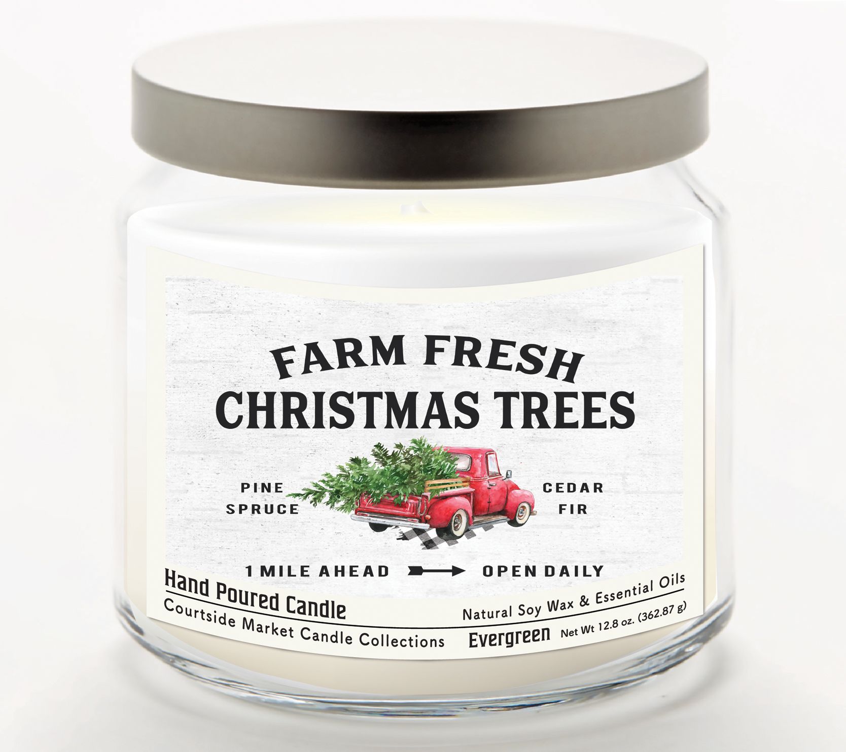 Courtside Market Fresh Farm Trees Candle Glass Jar 12.8 oz