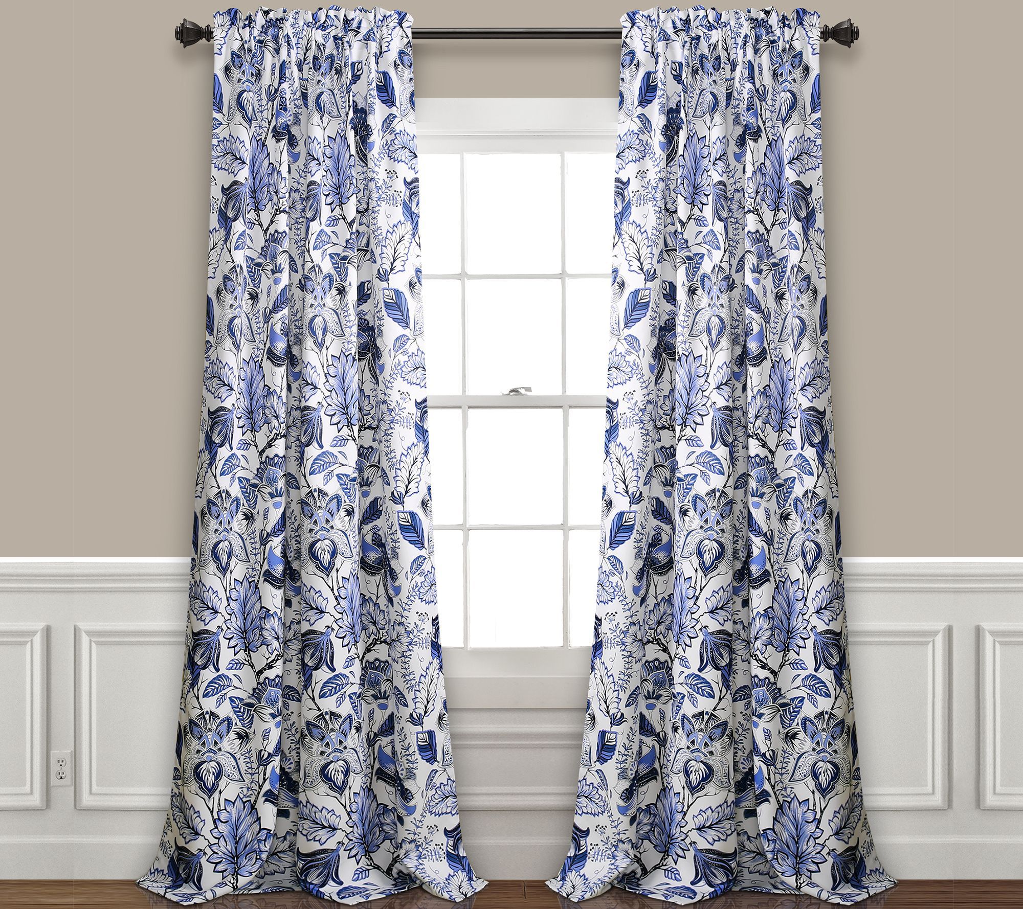 Cynthia Jacobean 52"x95" Set of 2 Window Panels by Lush Decor