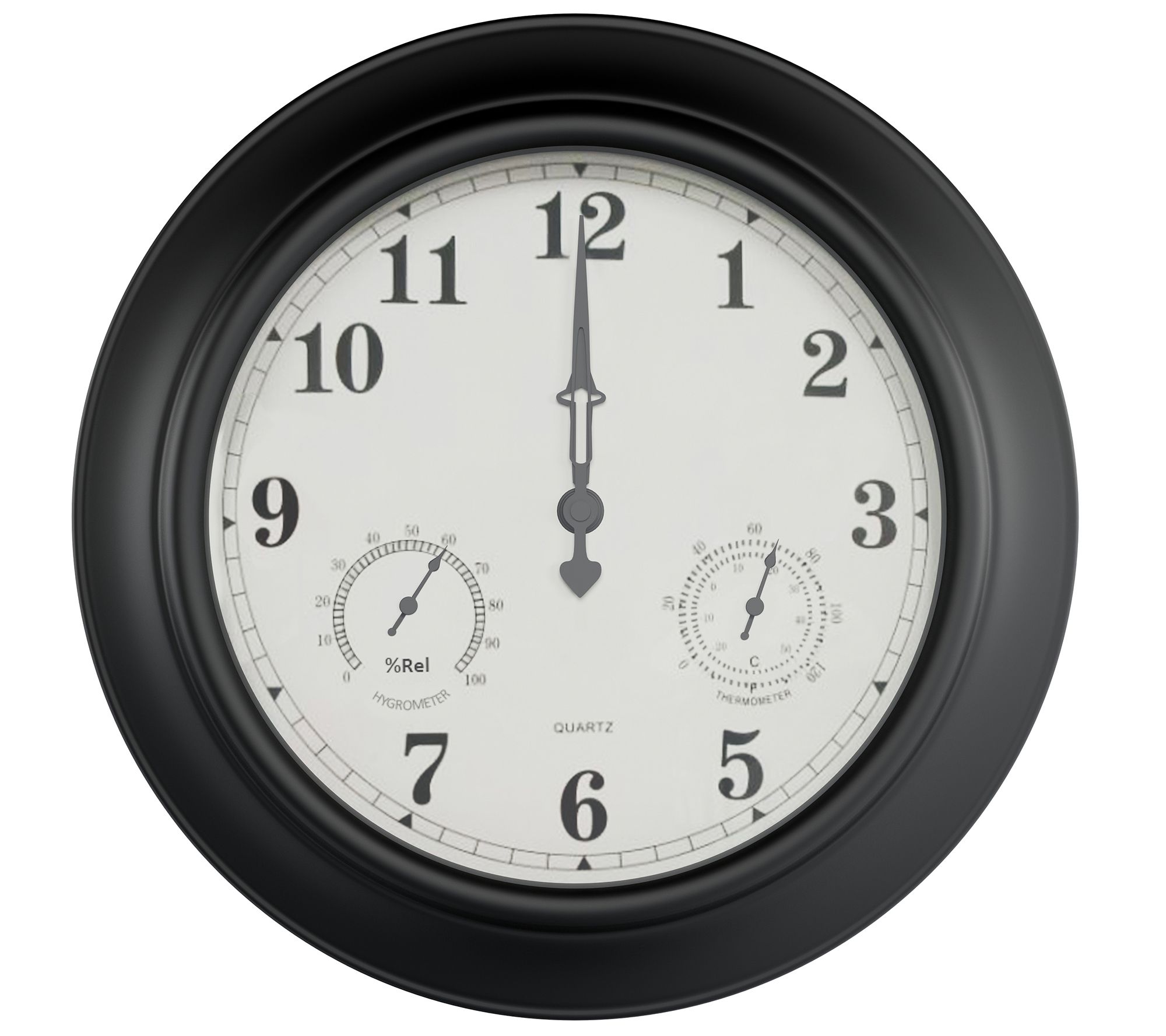 Pure Garden 18" Indoor Outdoor Wall Clock Thermometer