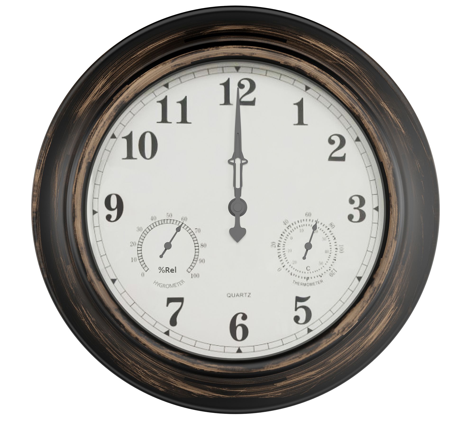 Pure Garden 18" Indoor Outdoor Wall Clock Thermometer