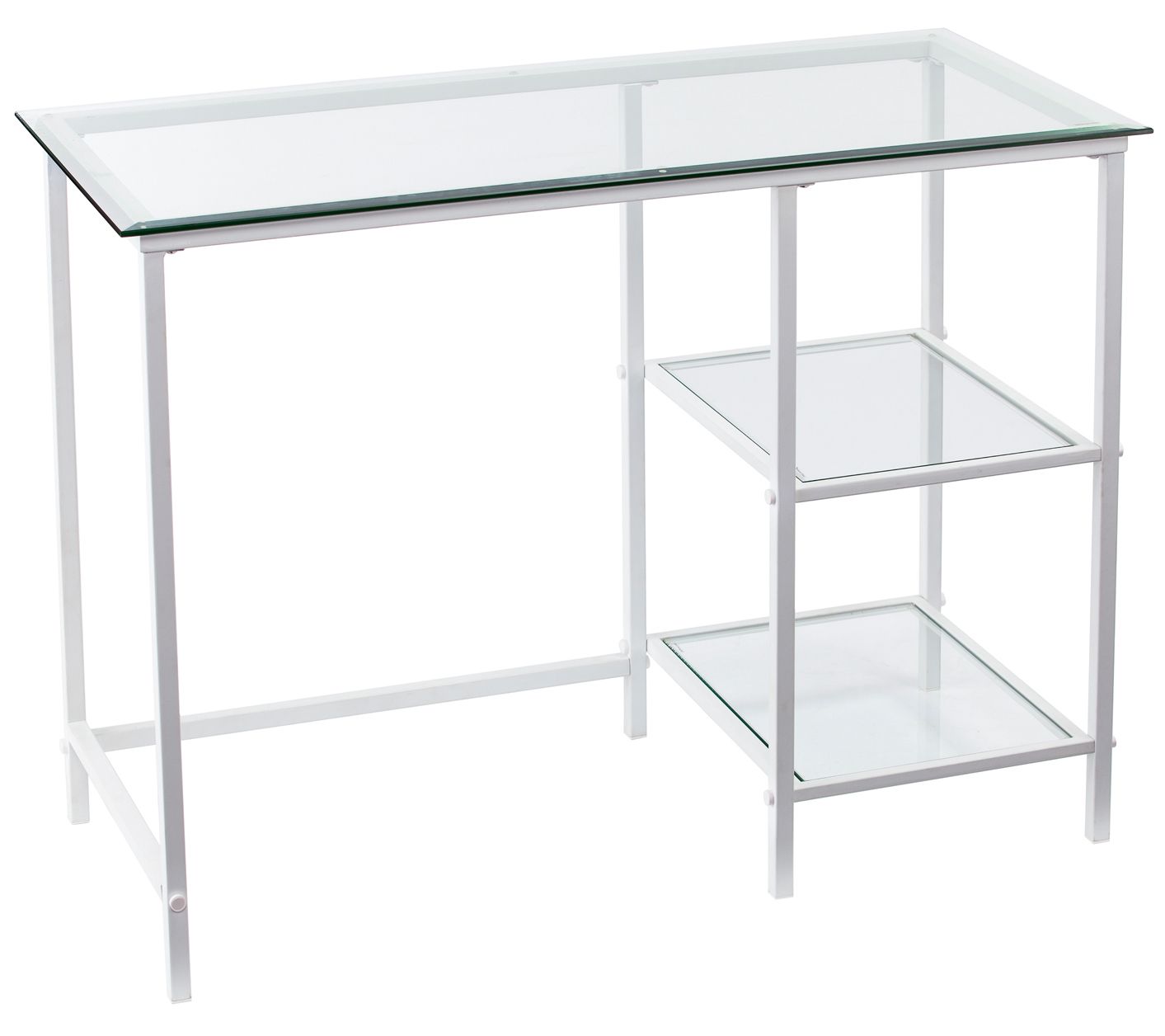 Southern Enterprises Layton Metal/Glass StudentDesk - White