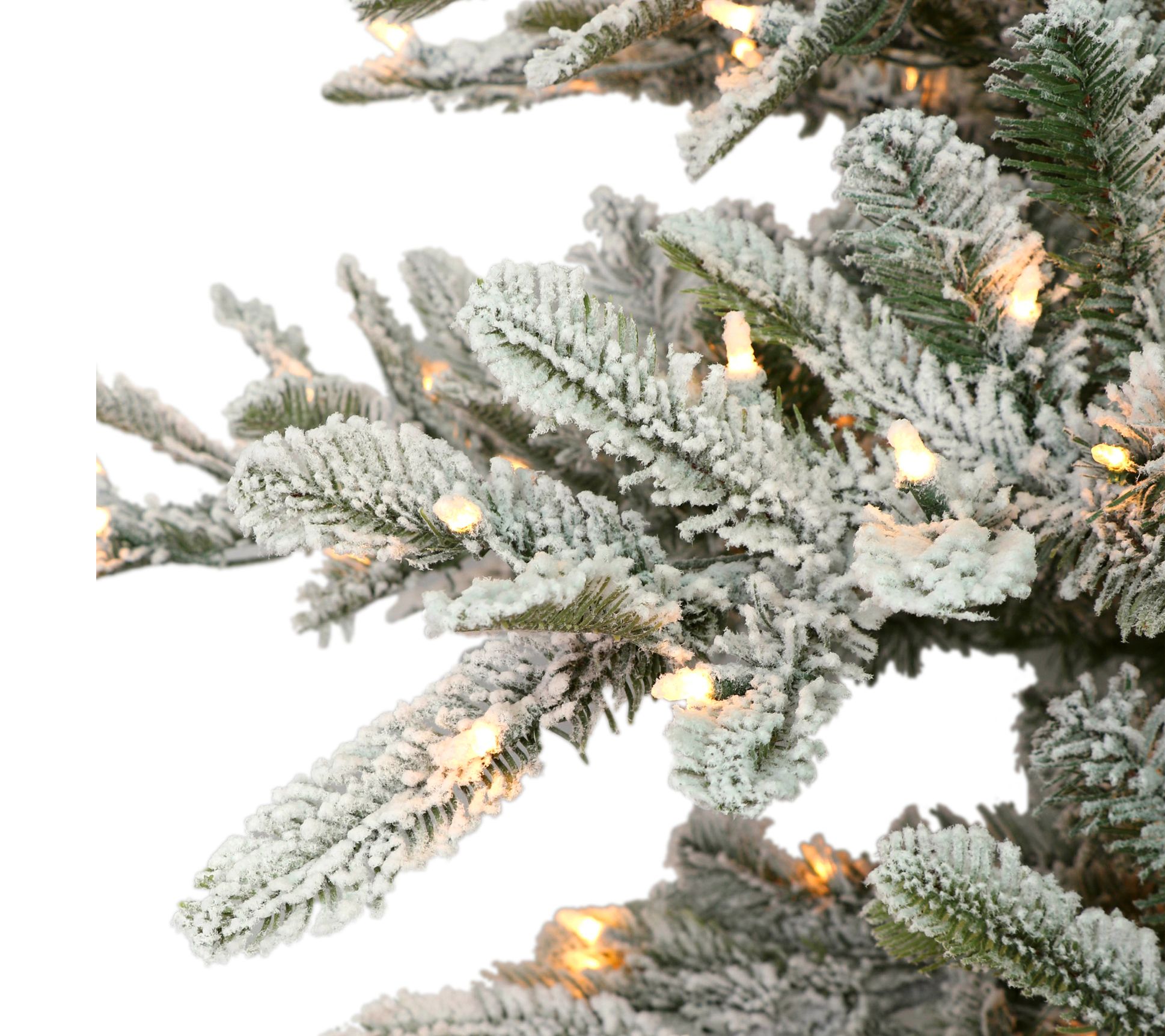 Puleo International 9 ft Pre-lit Slim Flocked Aspen Fir Tree - QVC.com