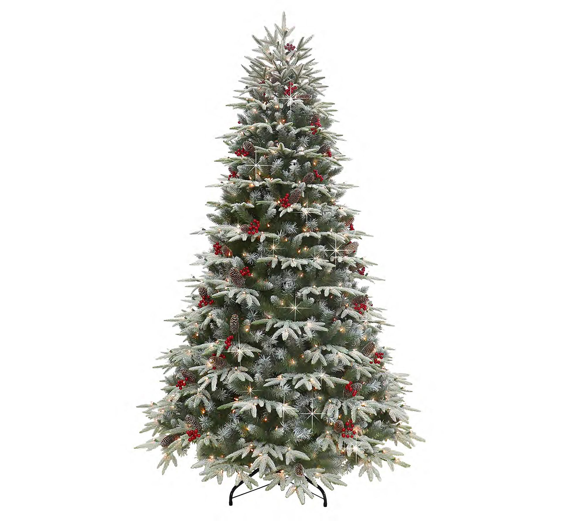 Puleo 6.5' Prelit Flocked Halifax Fir Tree