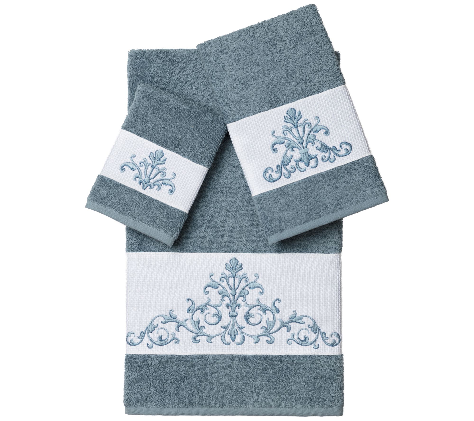 Linum Home Textiles Scarlet 3PC Embellished Towel Set