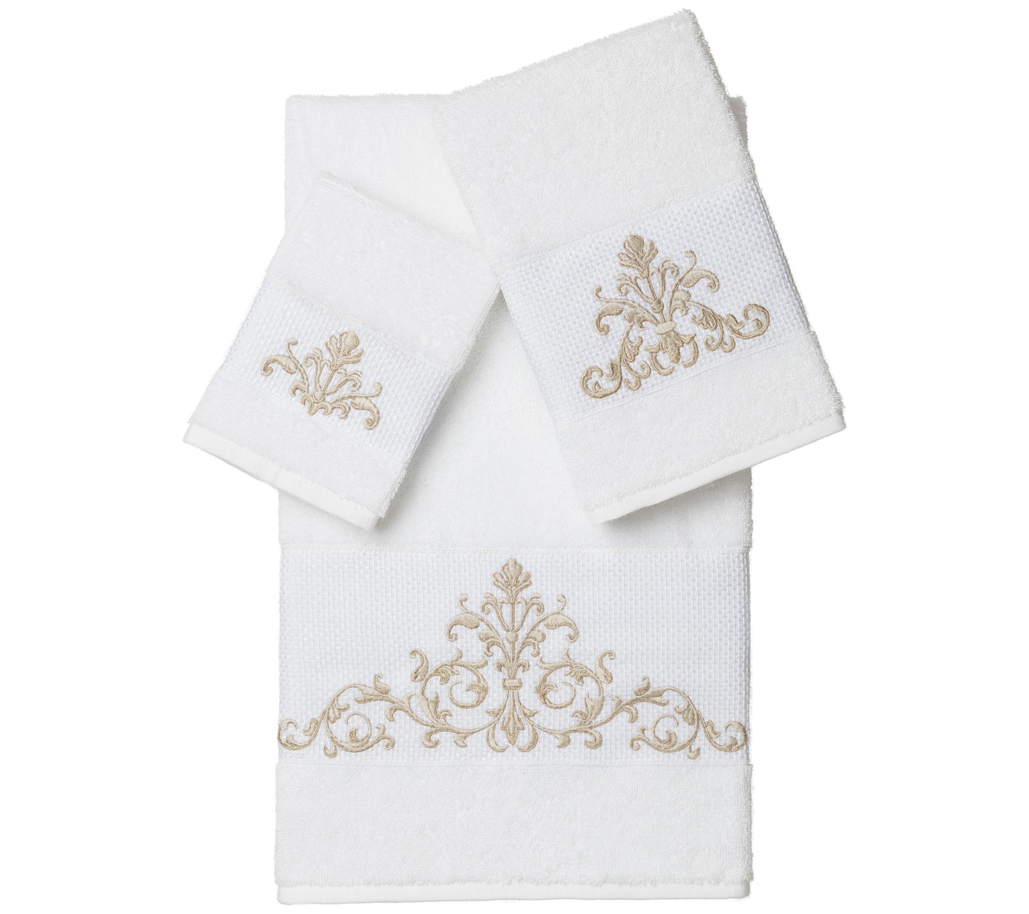 Linum Home Textiles Scarlet 3PC Embellished Towel Set