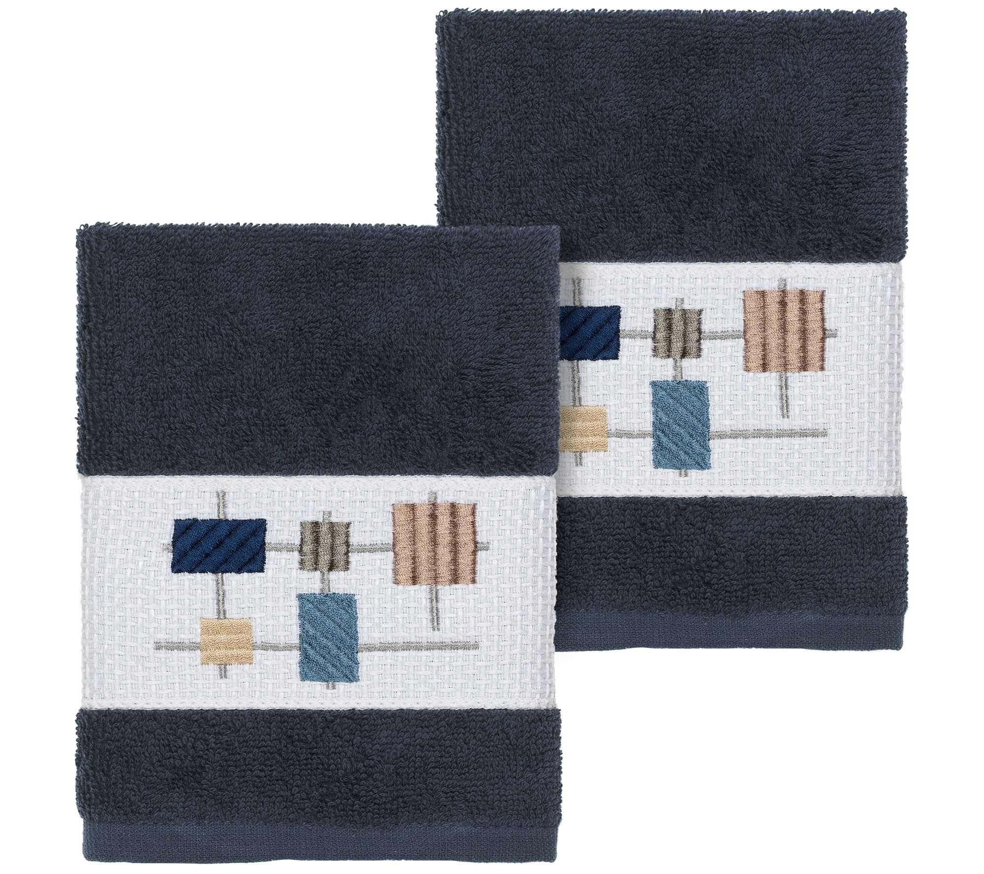 Linum Home Textiles Khloe 2PC Embellished Washcloth Set