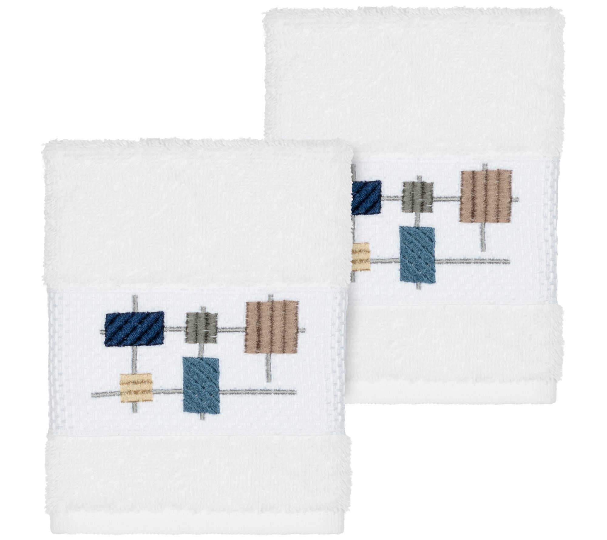 Linum Home Textiles Khloe 2PC Embellished Washcloth Set