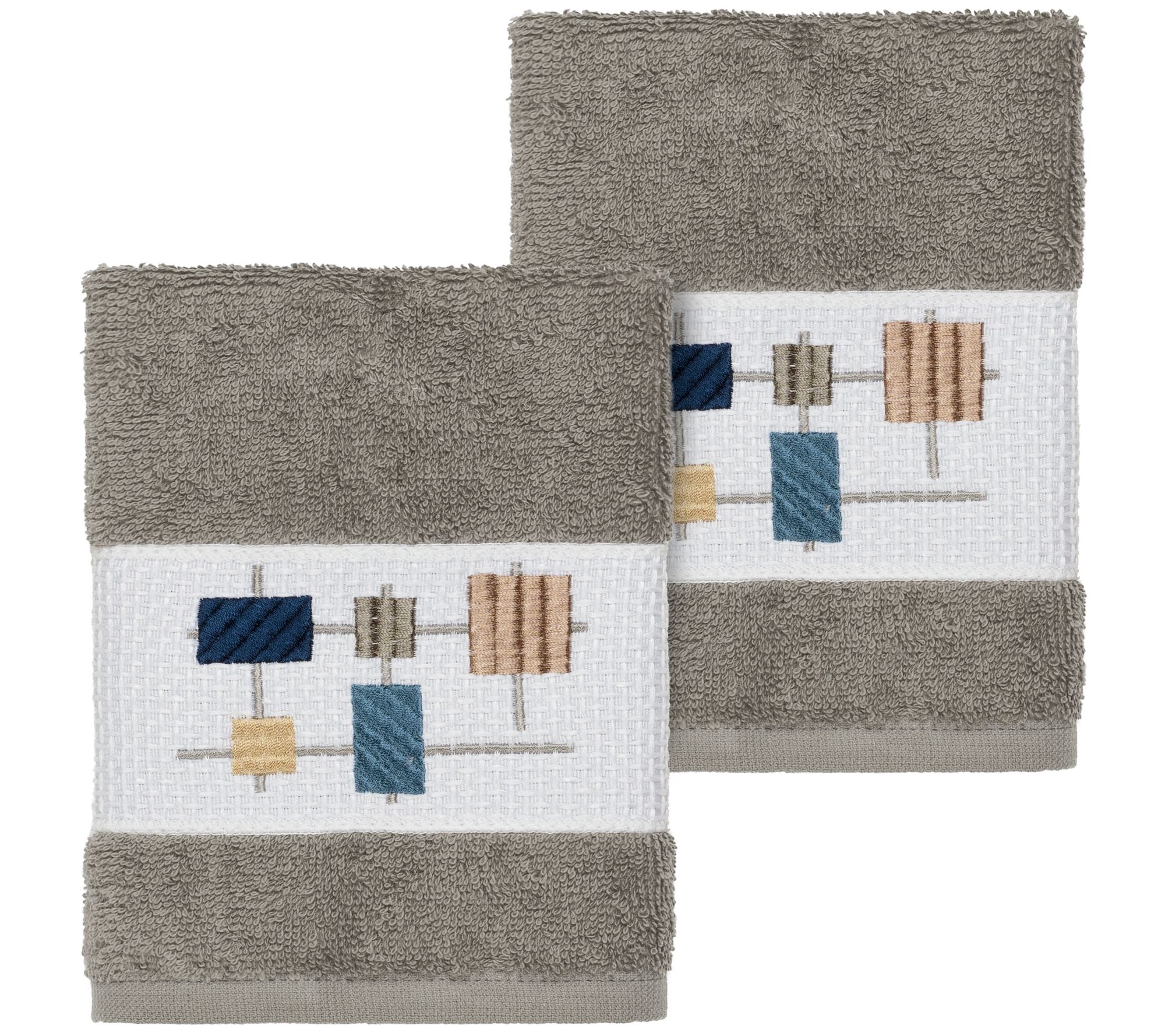 Linum Home Textiles Khloe 2PC Embellished Washcloth Set