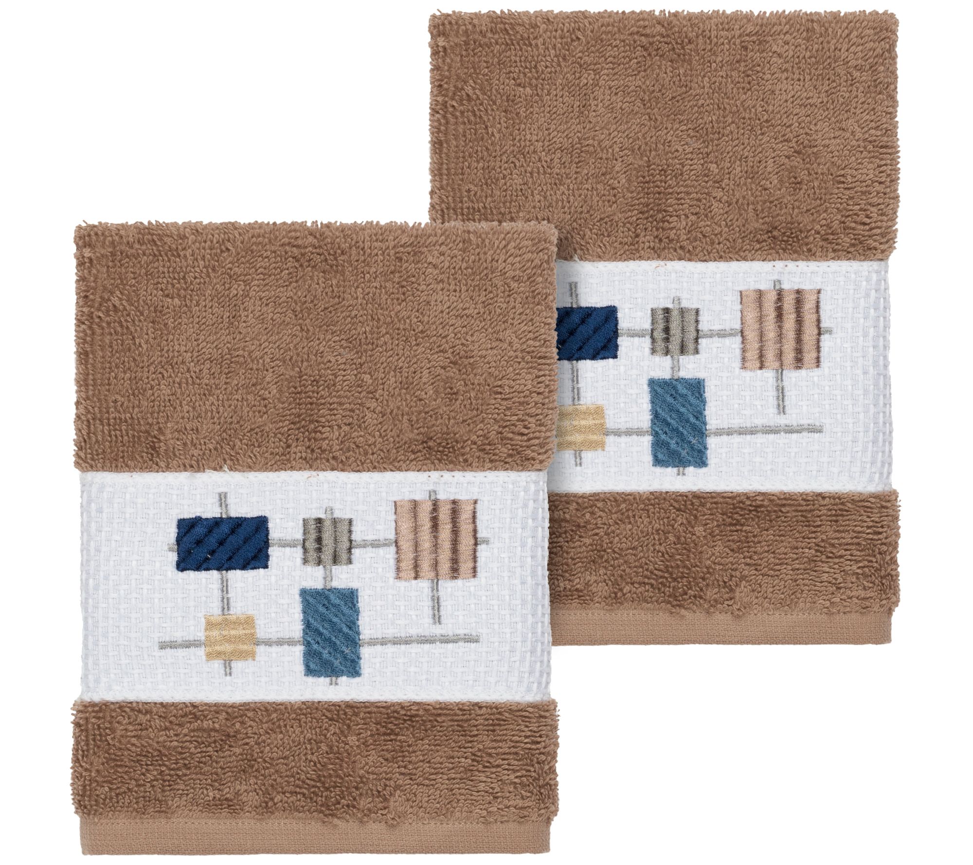 Linum Home Textiles Khloe 2PC Embellished Washcloth Set