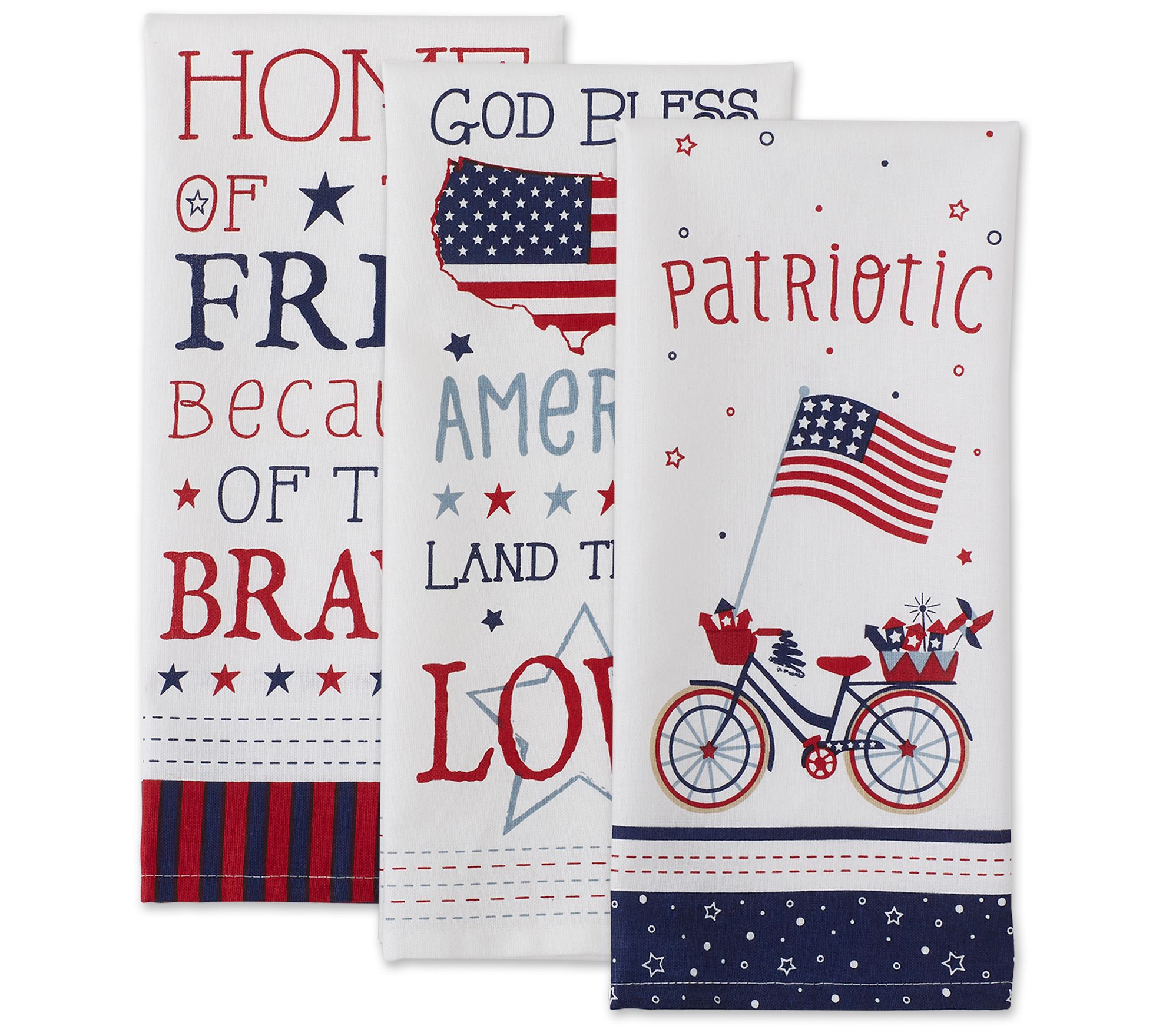 Design Imports Set of 3 Americana Kitchen Towels - QVC.com