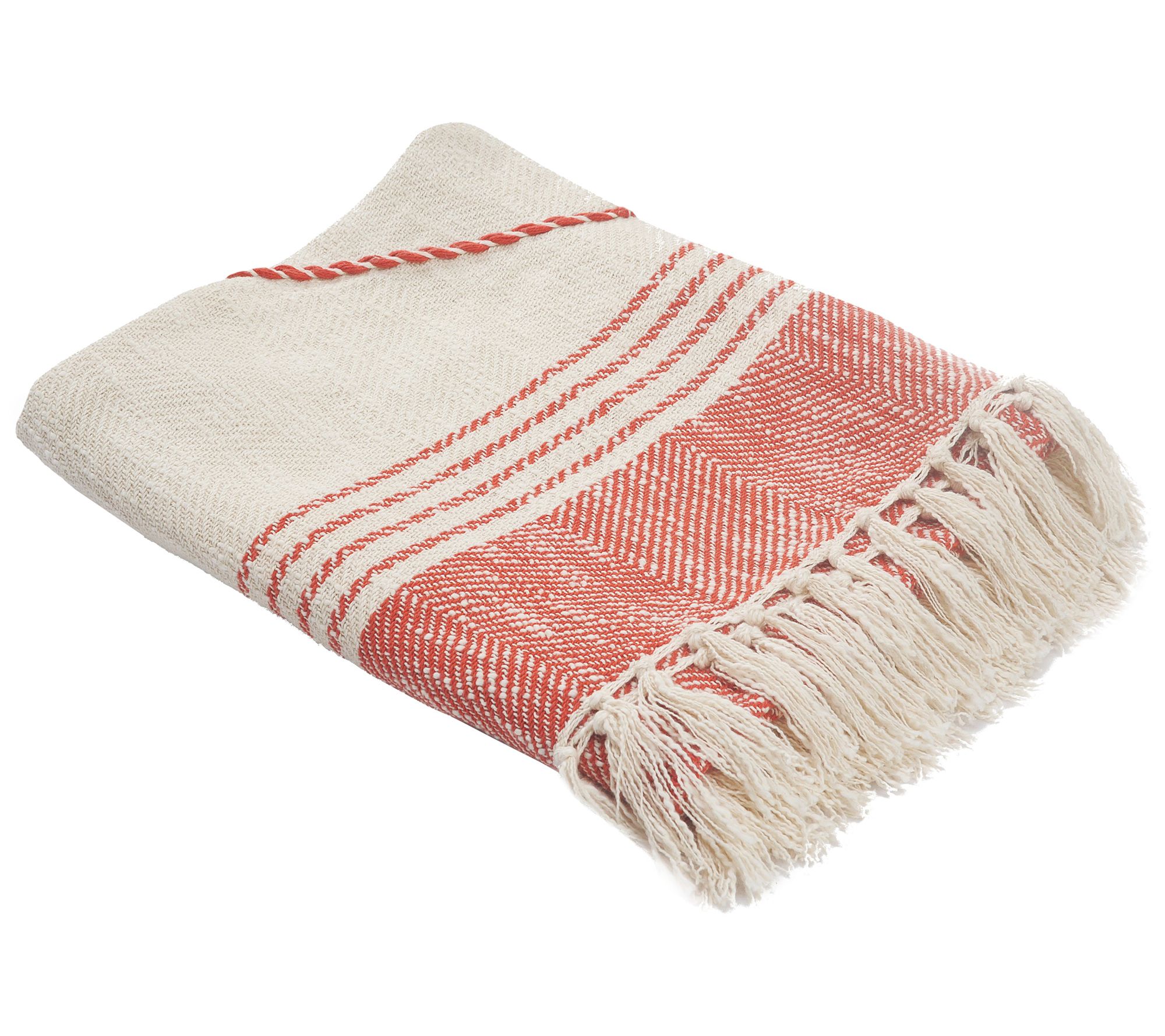 Ox Bay Coastal Edge Diamond Throw Blanket withringe