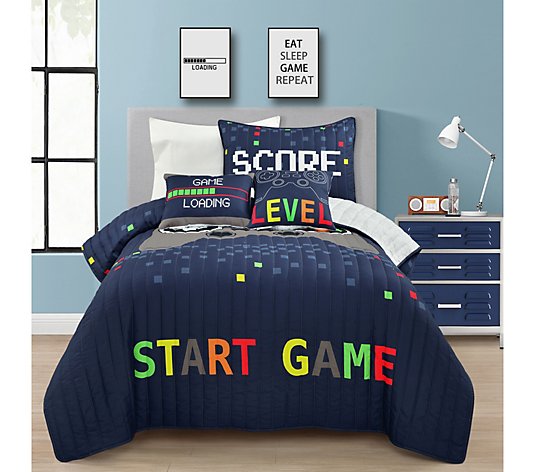 Video Games 4Pc Twin Quilt Set by Lush Decor