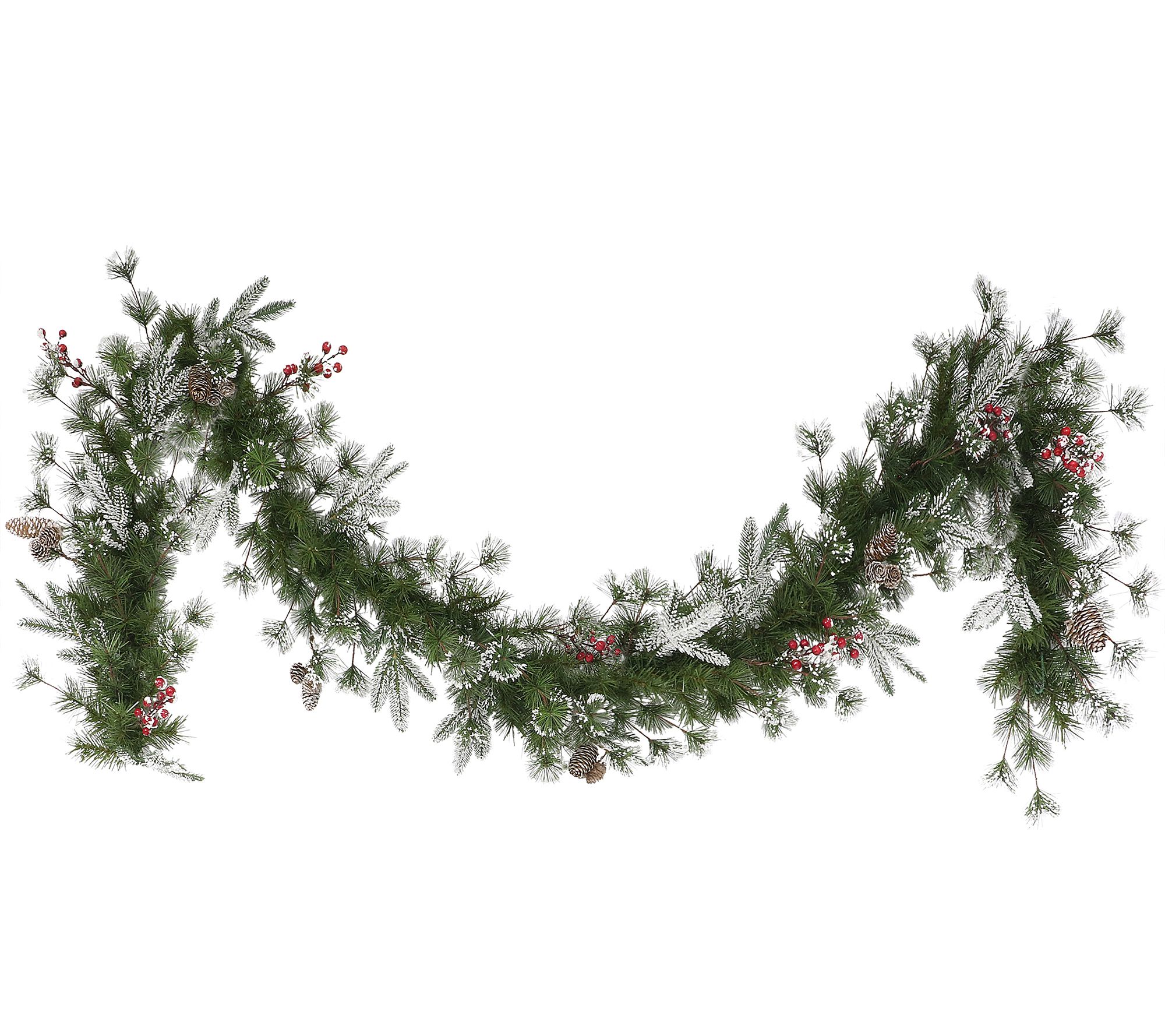 Puleo 9' x 10" Decorated Garland, Pine Cones &rries